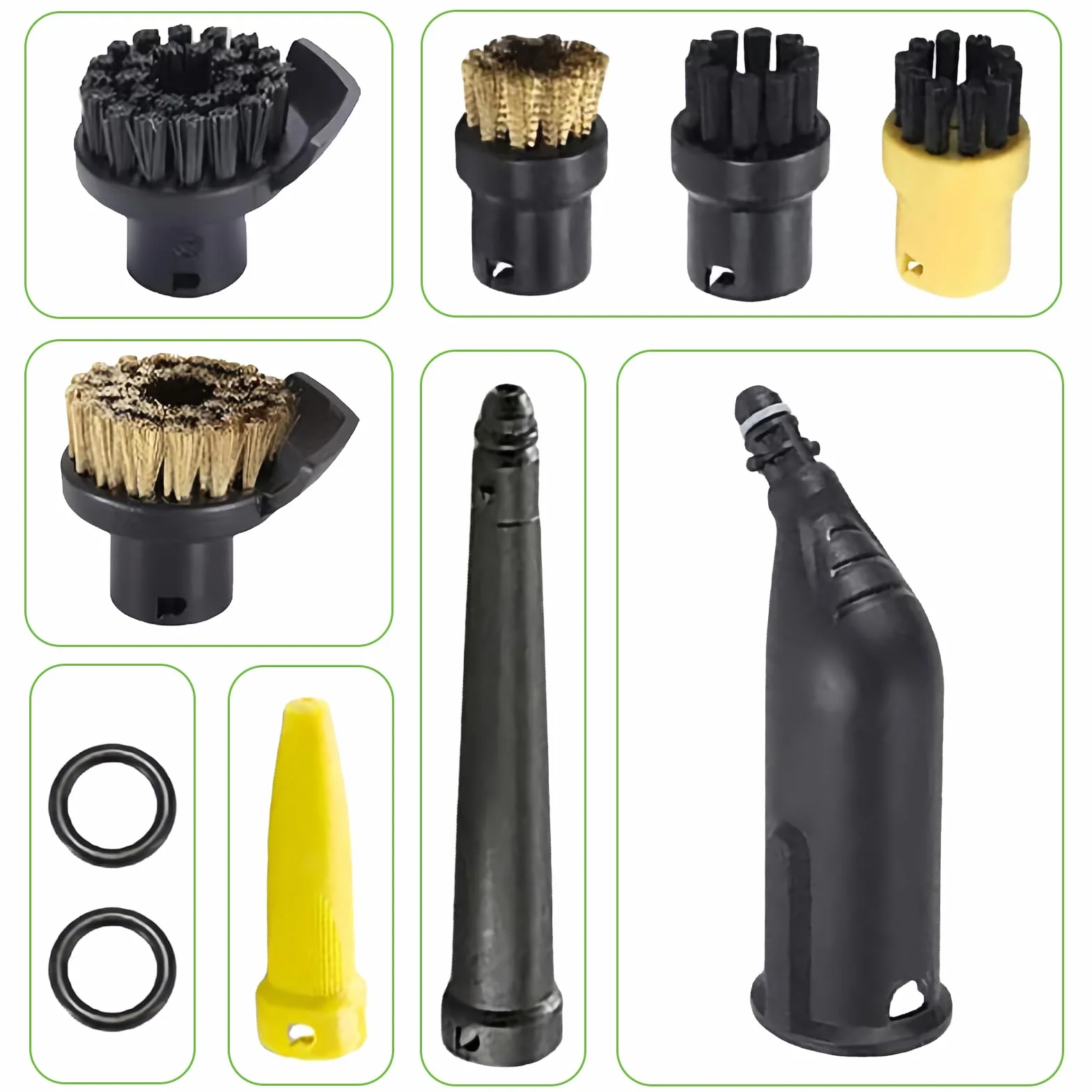 10 piezas accesorios para limpiador de vapor Kärcher SC1 SC2 SC3 SC4 SC5: juego de accesorios para limpiador de vapor Kärcher SC1-SC5, piezas de repuesto con boquilla alargadora, boquilla