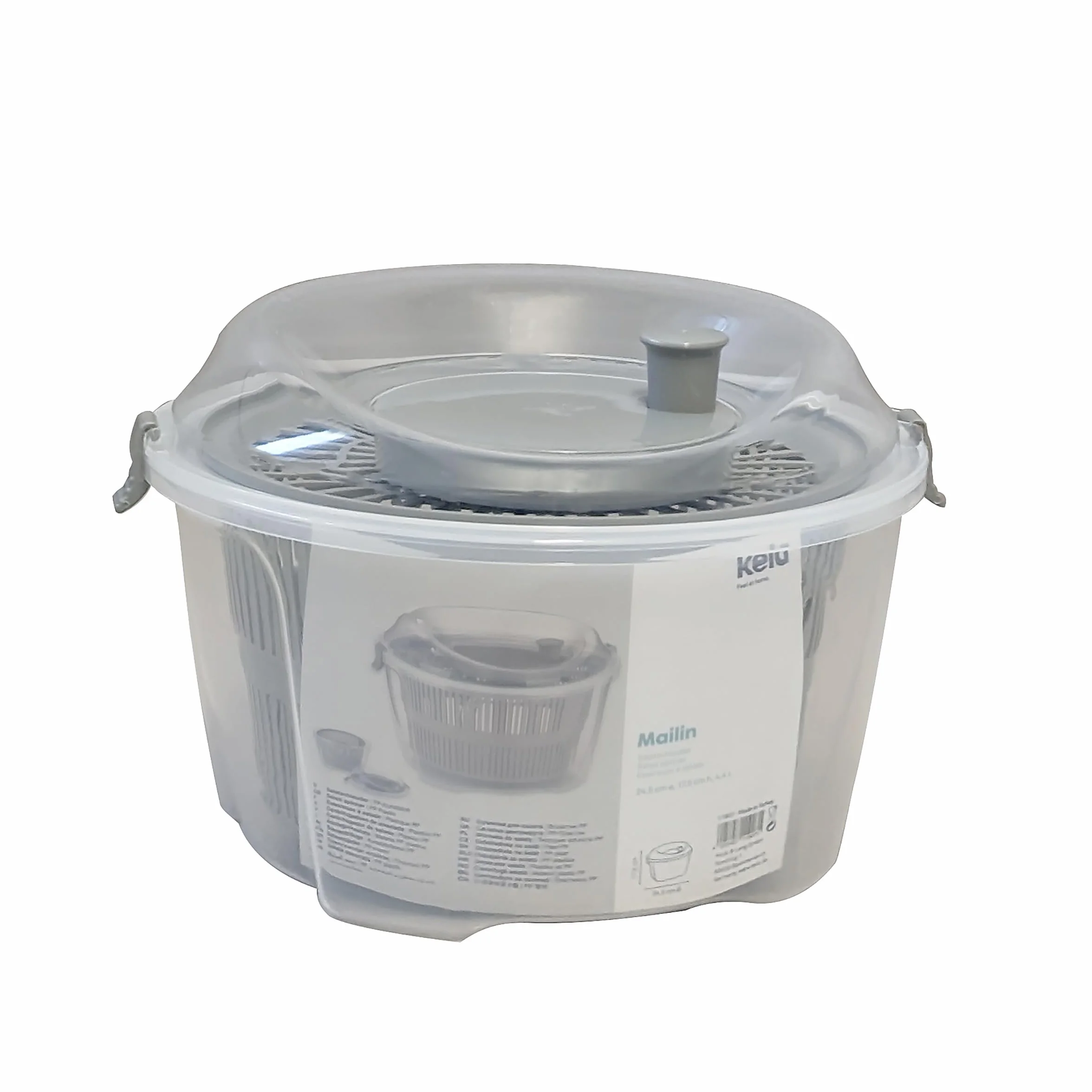 Kela 11907 Lechuga Mailin, PP de plástico, 17,50 cm, diámetro 24,5 cm, 4,4 l, Gris