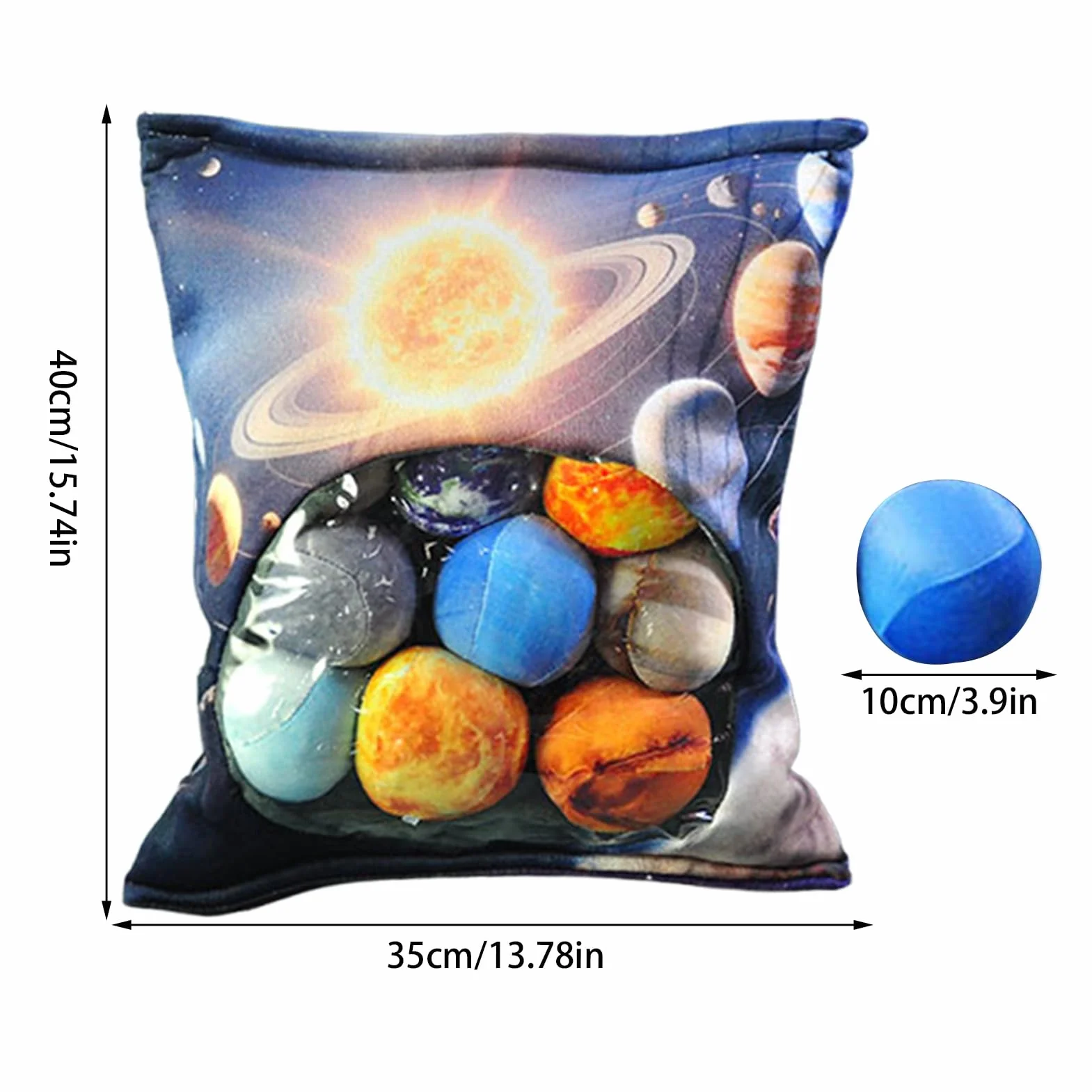 Genérico Almohada de Planetas - Almohadilla De Peluche Suave Y,Juego de Ocho Planetas Peluche Almohada para - para Sala Dormitorio Cuarto Bebé Sofá Cama Niños