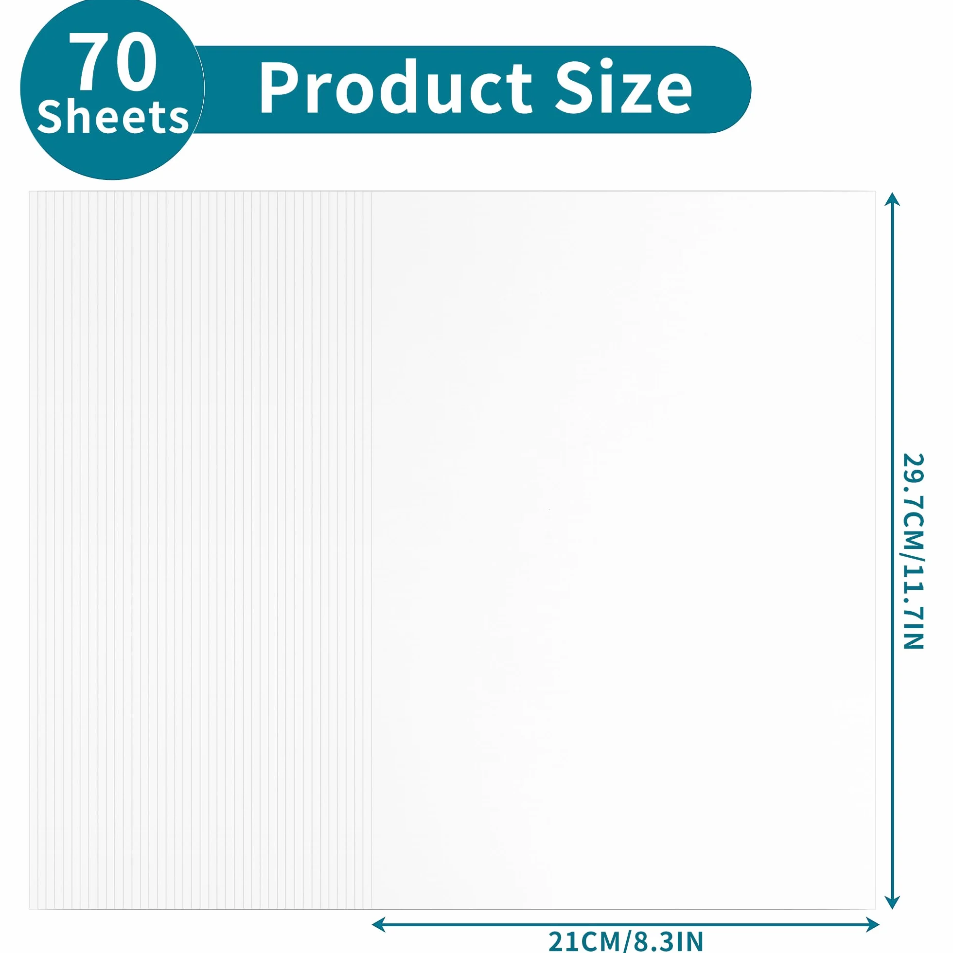 Papel de cartón blanco A4 – 70 hojas 200 g/m²/75 lb, grueso a doble cara para impresora, fabricación de tarjetas, bricolaje, scrapbooking PAC05WHA470