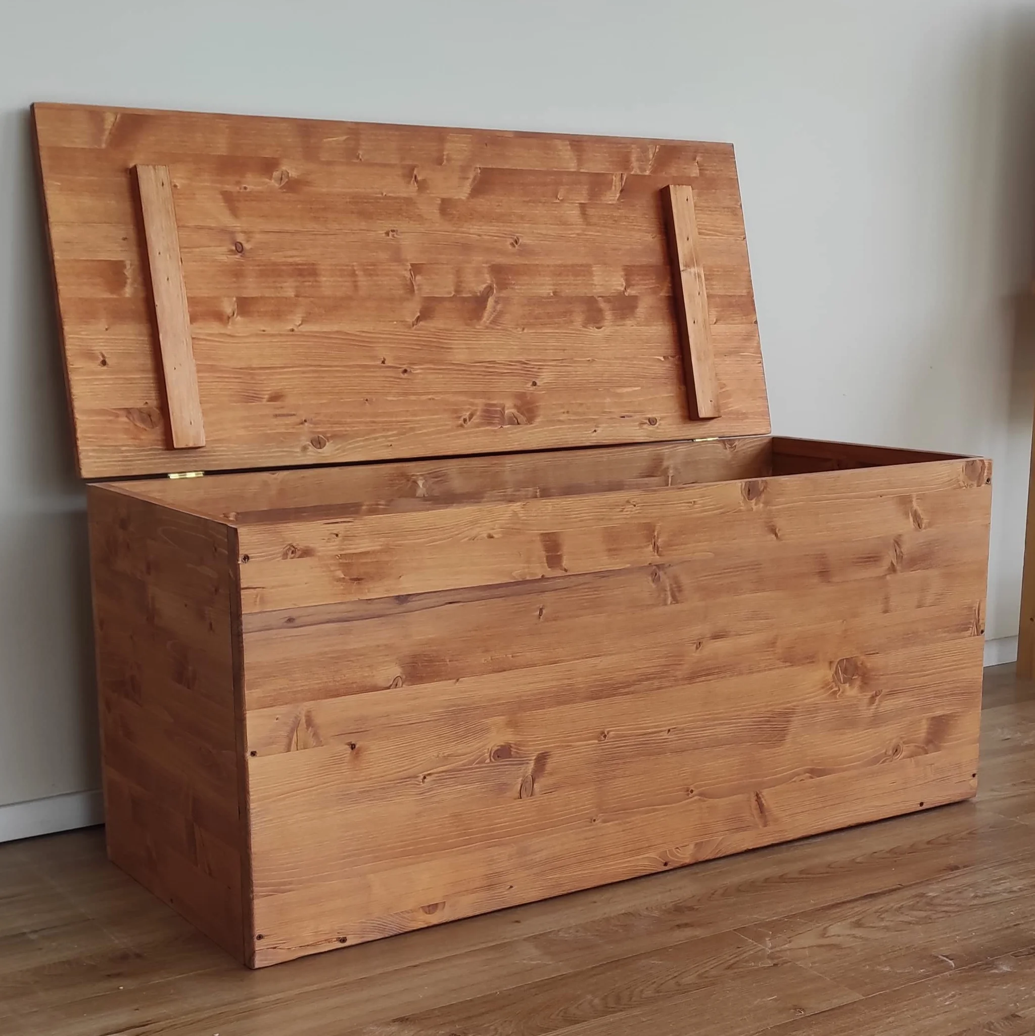 TOTAL WOOD 2012, Cofre de Madera Natural Impregnada, Modelo FRANCESCA, con Tapa, Adecuado para Interiores y Exteriores (100x40x50, Nogal claro)