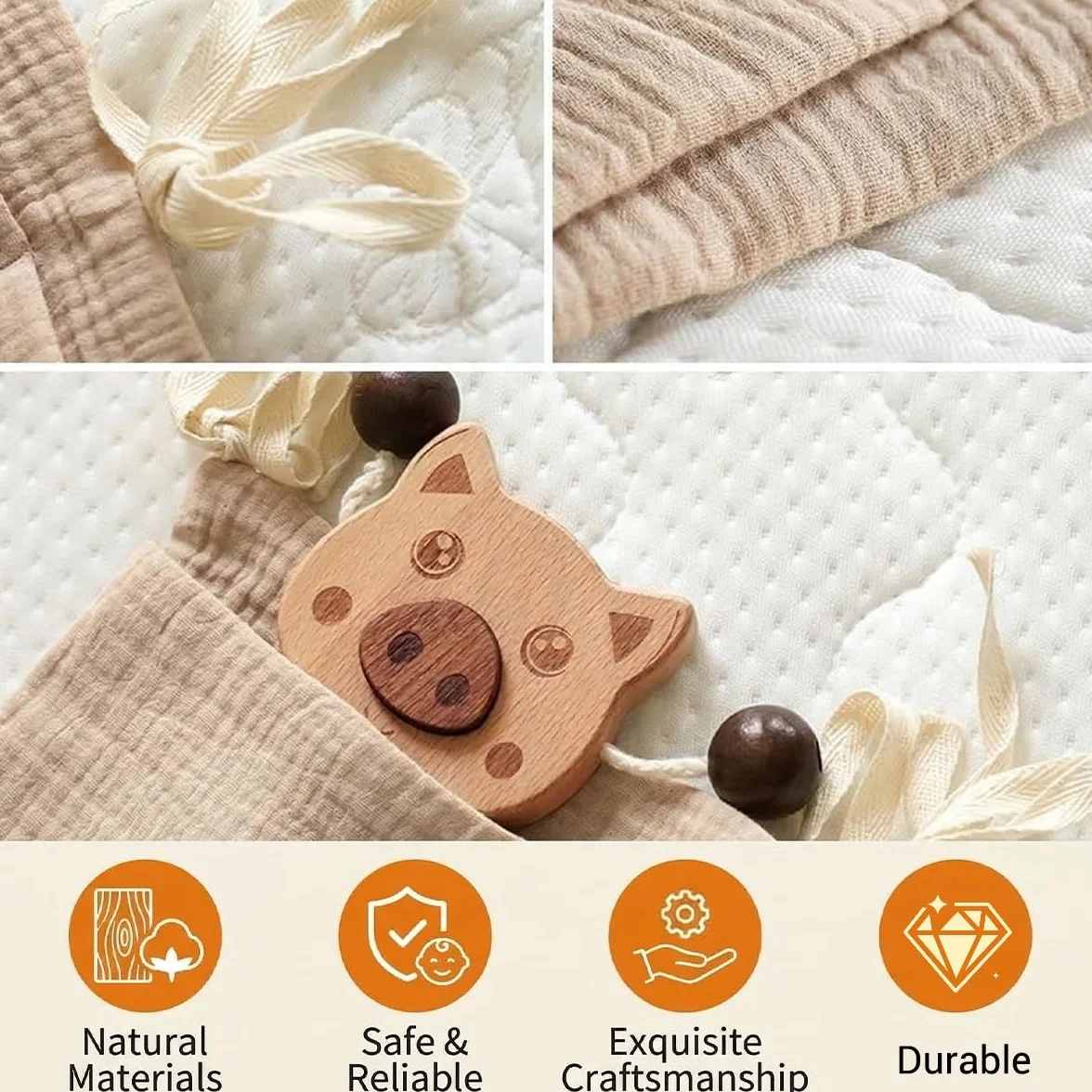 Organizador Colgante para Cuna de Bebé 2 en 1, Bolsillo para Cuna y Bolsa de Juguetes