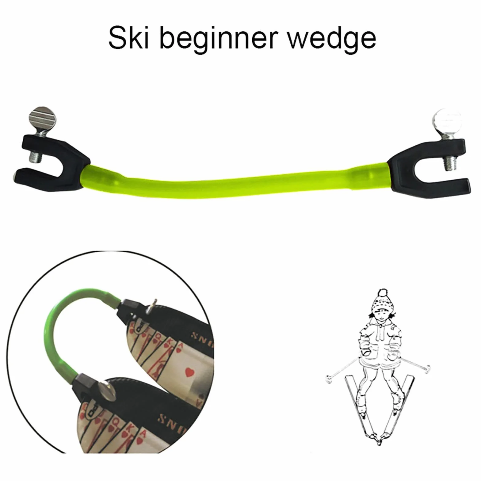 Conector de esquí para snowboard de acero inoxidable, ayuda de entrenamiento portátil