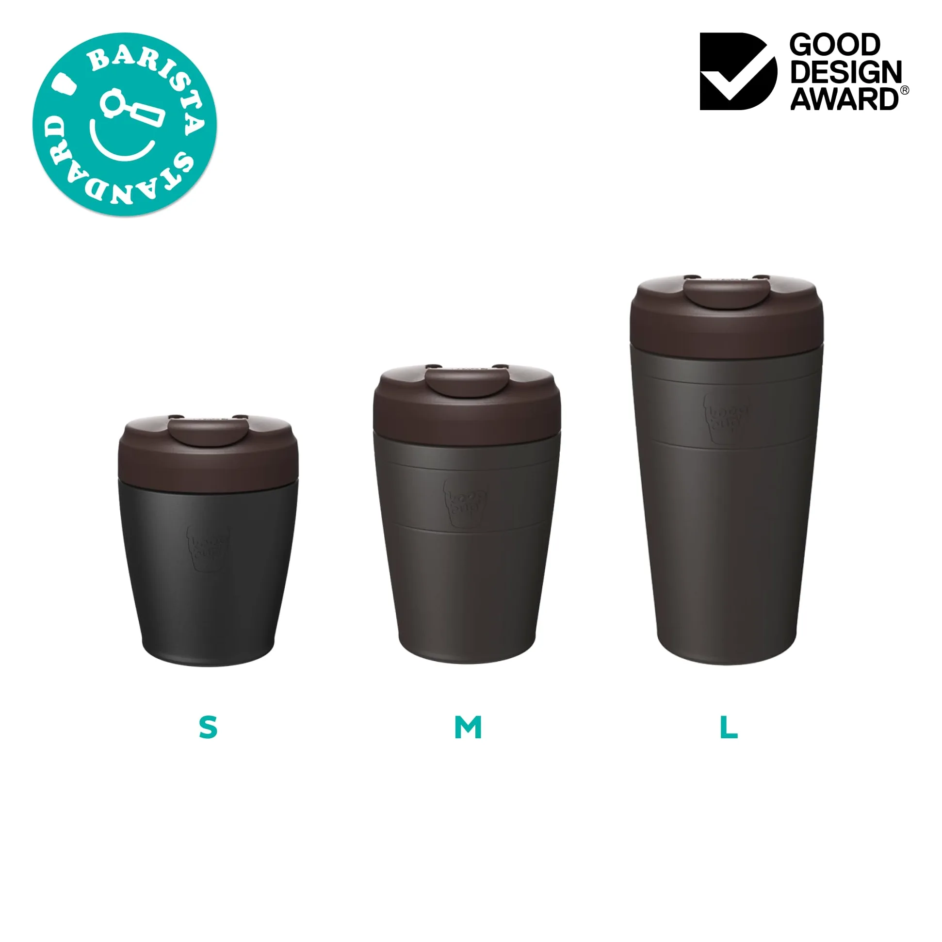 KeepCup Commuter - Taza de café reutilizable de acero inoxidable aislada con tapa abatible a prueba de derrames, 454 ml, color azul eléctrico