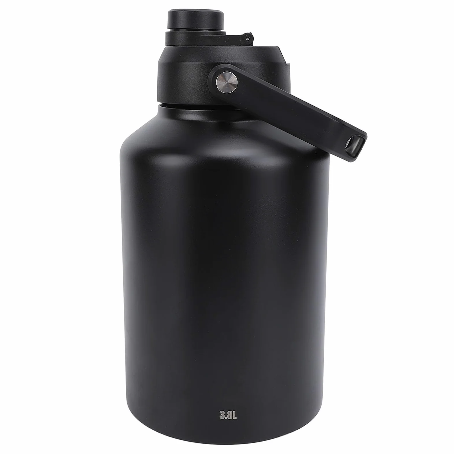 Yctze Botella Deportiva con Aislamiento Doble W de Acero Inoxidable de 3,8 L de Color Caqui para Entrenamientos en Cámara Al Aire libre: Botella para actividades. (BLACK)