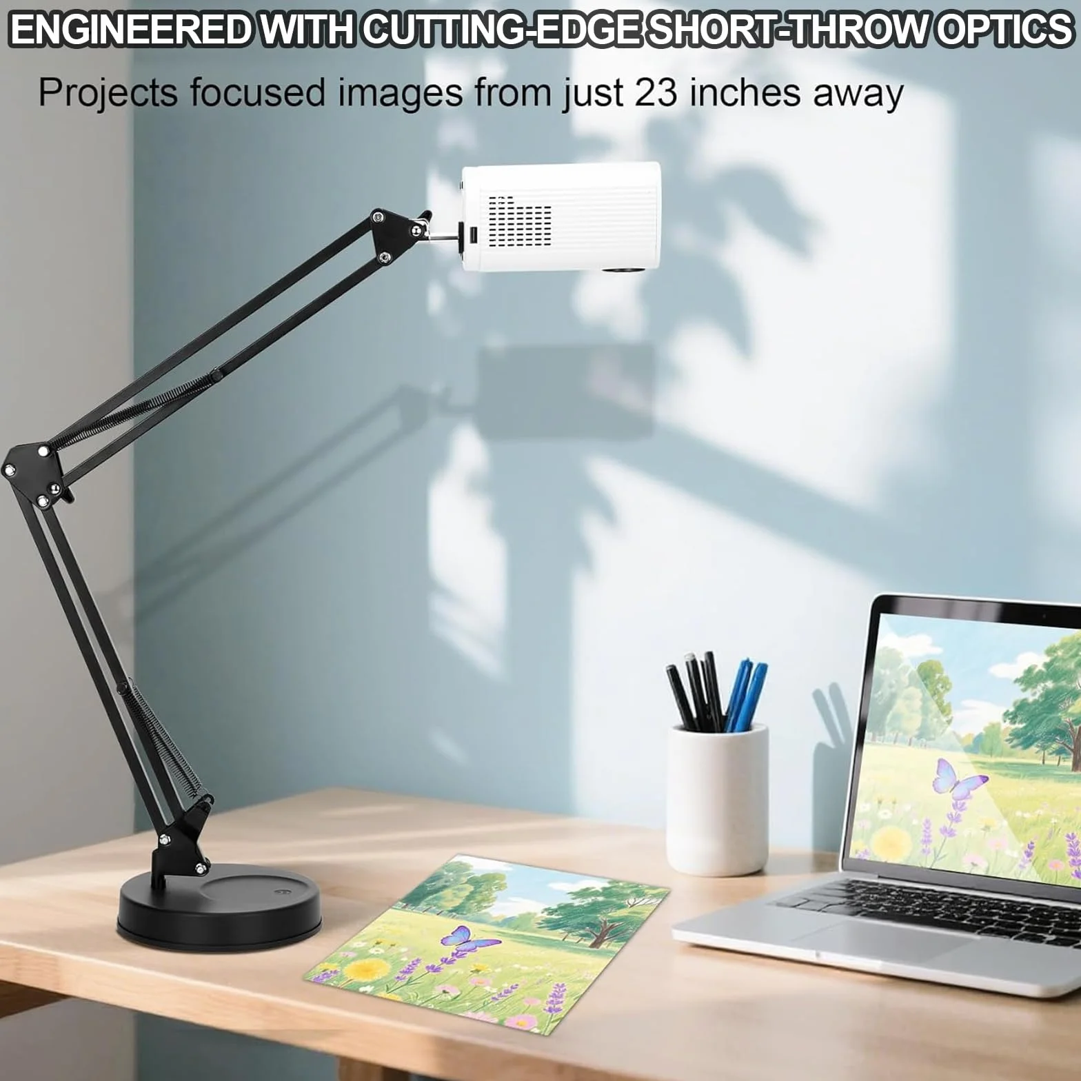 Proyector de Dibujo, Proyector de Arte para Calcar, Dibujar y Pintar, Compatible con teléfonos móviles, Unidades Flash USB, Wi-Fi y conectividad USB para una fácil Transferencia de imágenes