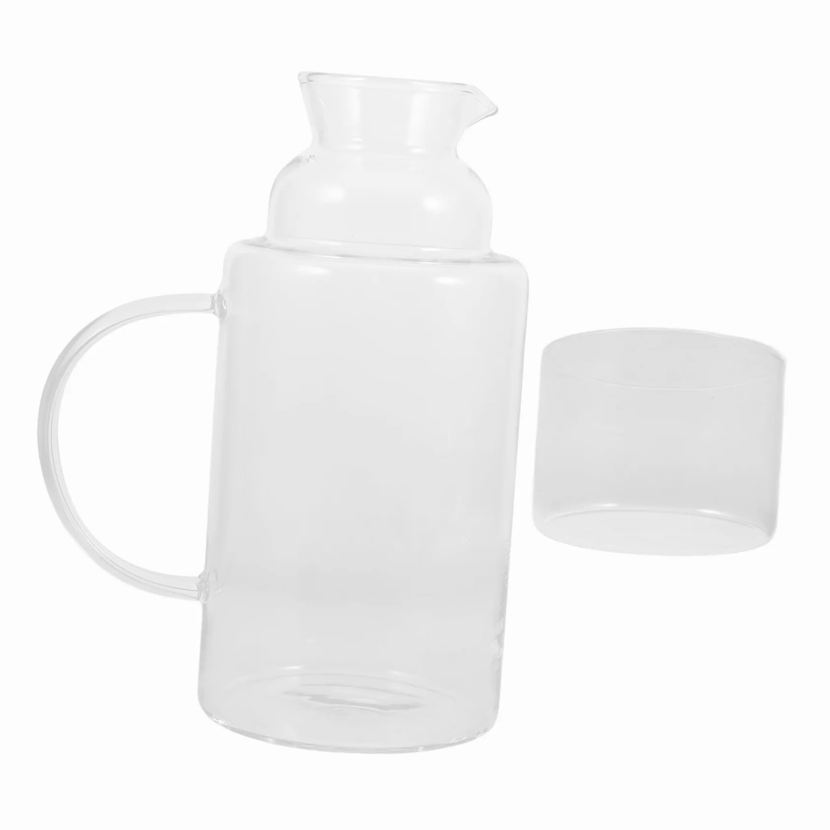 GALPADA Jarra de Vidrio Resistente Altas Temperaturas Contenedor de Agua para Bebidas Frías y Calientes con Antigoteo para Cocina Bar y Eventos Portátil y Fácil de Limpiar