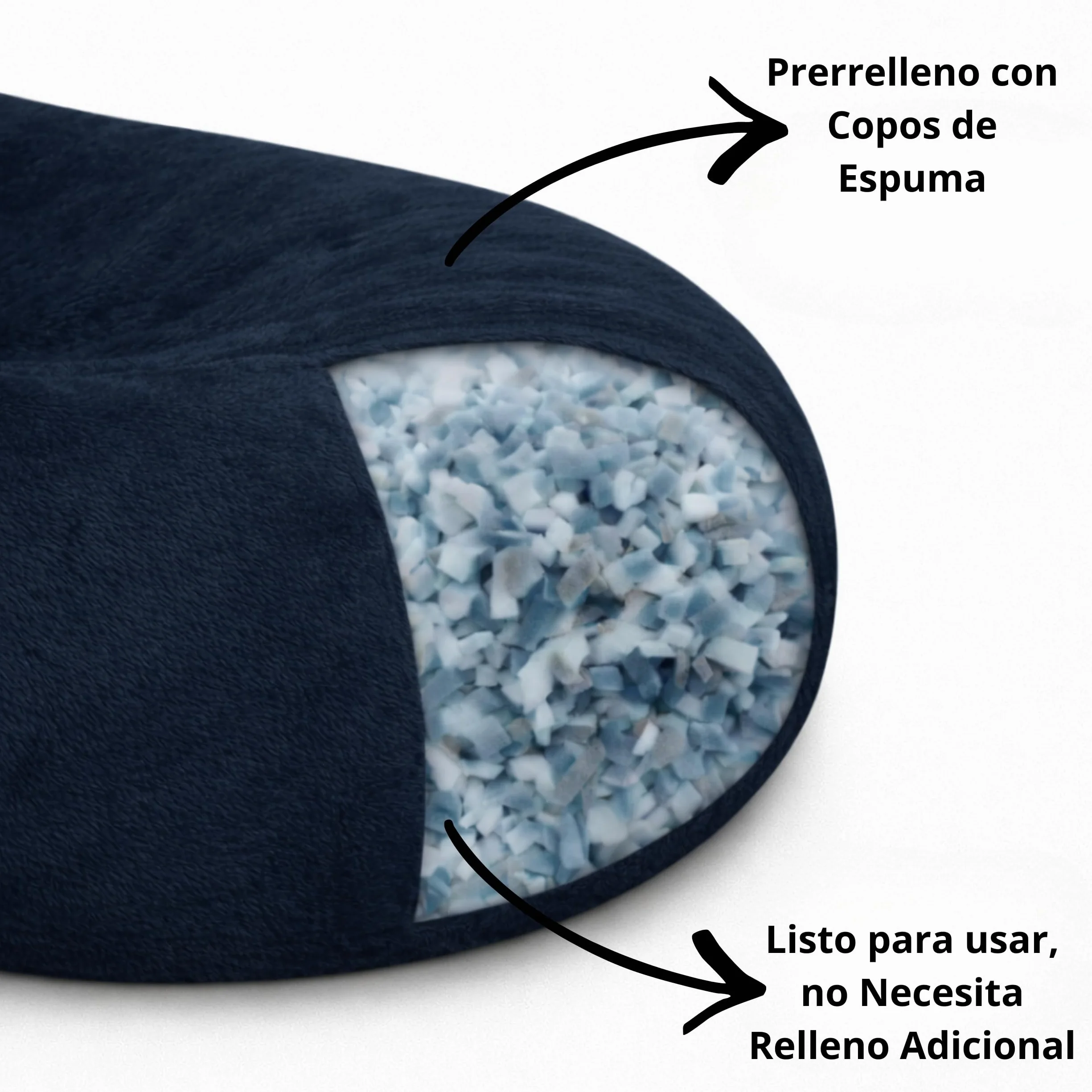 bananair - Puff Gigante XXL con Relleno de Espuma Incluído - Cómodo, Suave y Espacioso - Funda Desenfundable y Lavable - Bean Bag, Puff Cama Ideal para Relajarse (160 x 90 x 60 cm, Azul)