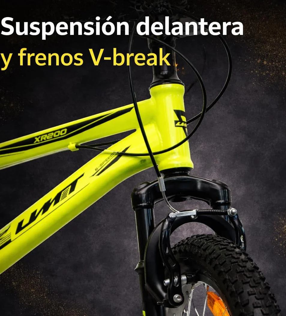 Bicicleta 20 Pulgadas para niño 6 velocidades Suspensión Delantera Frenos V-Break Infantil