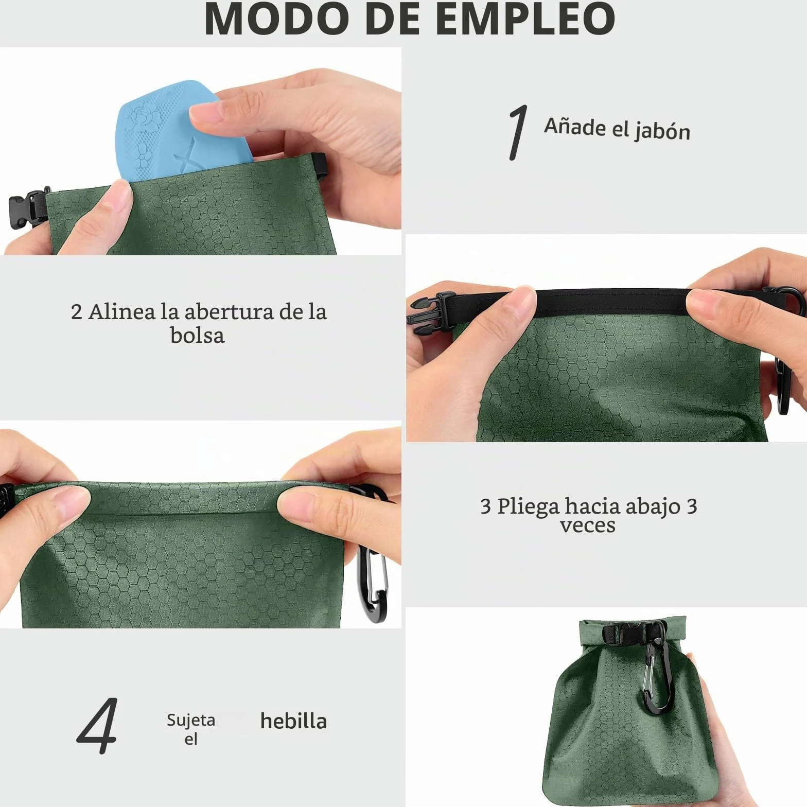 Contenedor de Jabón de Viaje Bolsa de Jabón Jabonera a Prueba de Fugas con Bolsa de Malla para Enjabonar y Gancho Jabonera de Secado Rápido Adecuado para Acampar y Actividades al Aire Libre (Verde)