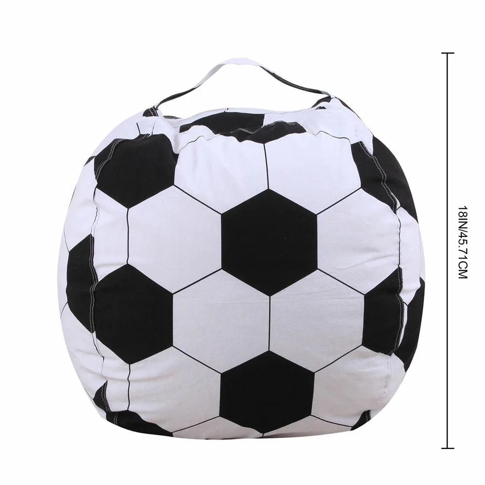SHARRA Puf interior de puf funda sin relleno con cremallera, fútbol/voleibol/béisbol, saco impreso para niños, peluches, juego, 45,5 cm