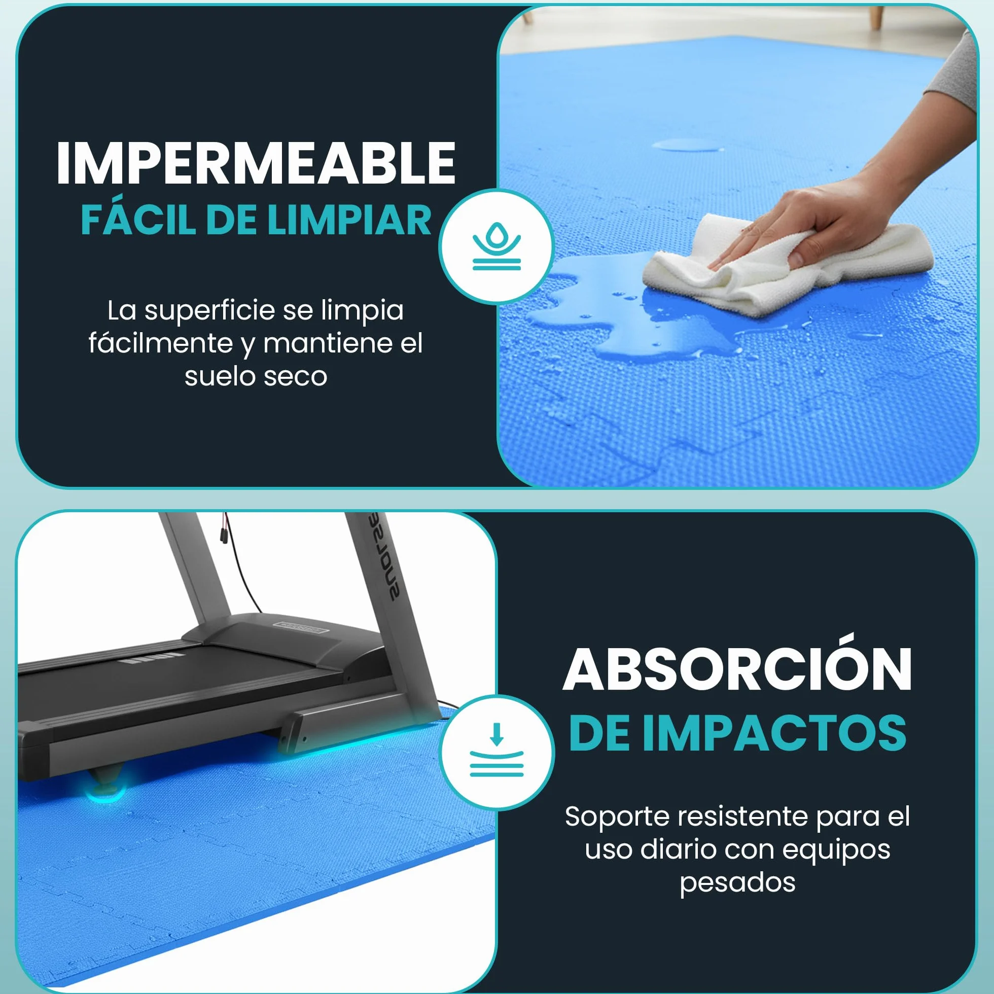 Esterilla Fitness EVA Set 21 Piezas Suelo Gimnasio Colchoneta Antideslizante Tatami Alfombrilla Puzzle Gym Azul