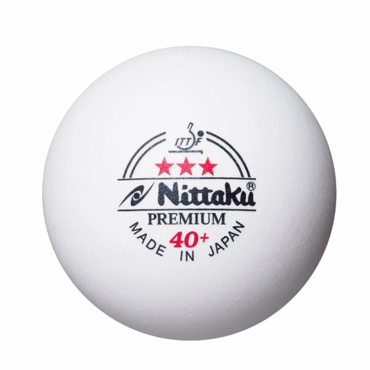 Nittaku Pelotas de Tenis de Mesa Plástico Premium 3 Estrellas Blanca 40+ ITTF, 9 Unidades