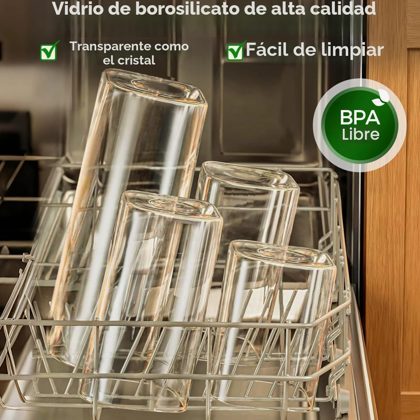 ComSaf Tarros de cristal con tapa 2,1 L, pack de 3 para cocina y despensa | Frascos de vidrio, Botes cocina almacenaje, Tapas de bambú, Pienso para perros, Hojas de té, Anís estrellado
