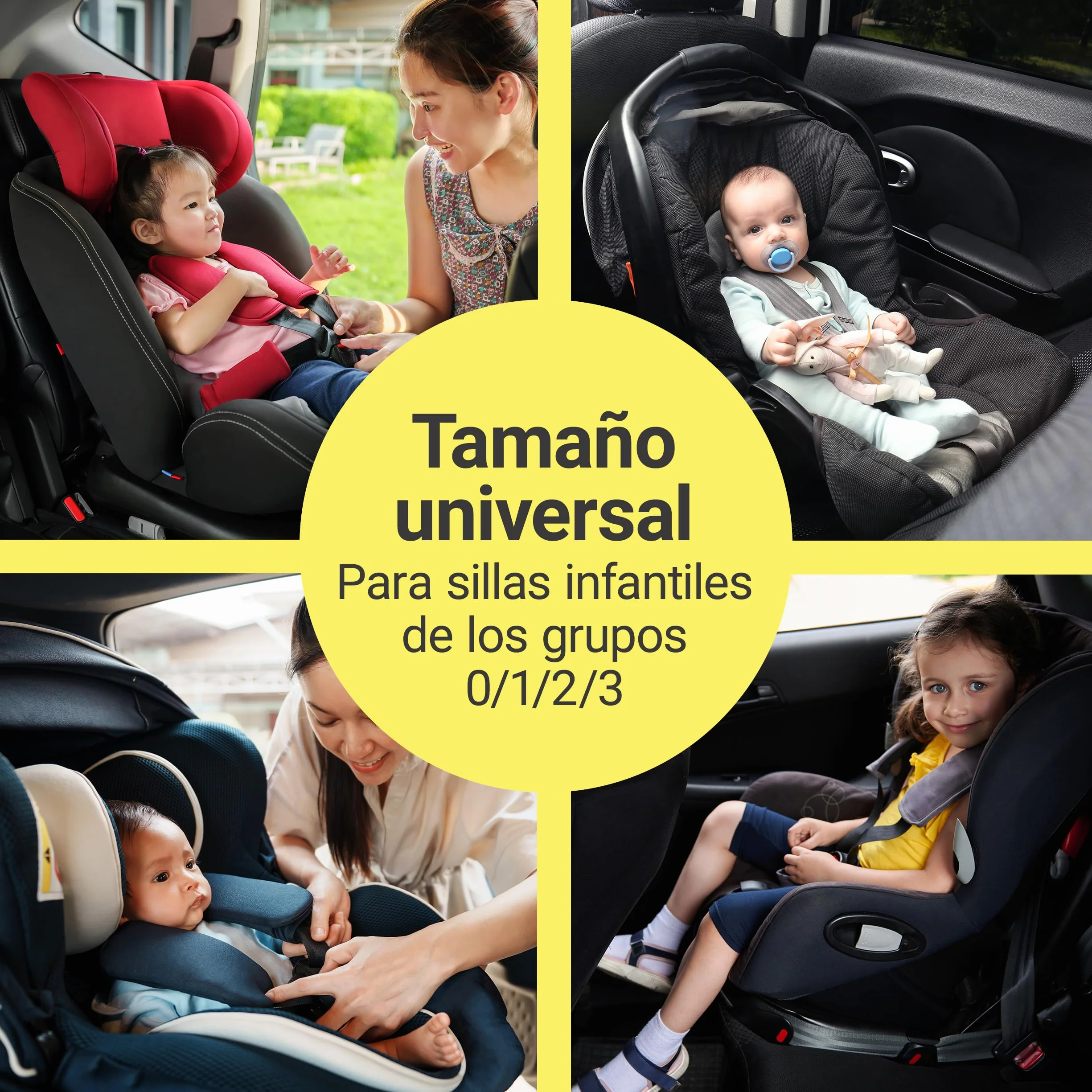 Zamboo Funda Silla Coche Bebe Universal - Protector Térmico Compatible con Maxi-Cosi - Cybex - Chicco y Sillas a Contramarcha y Asientos Infantiles de Grupo 0 1 2 3 - Bolsa Incluida - Plateado