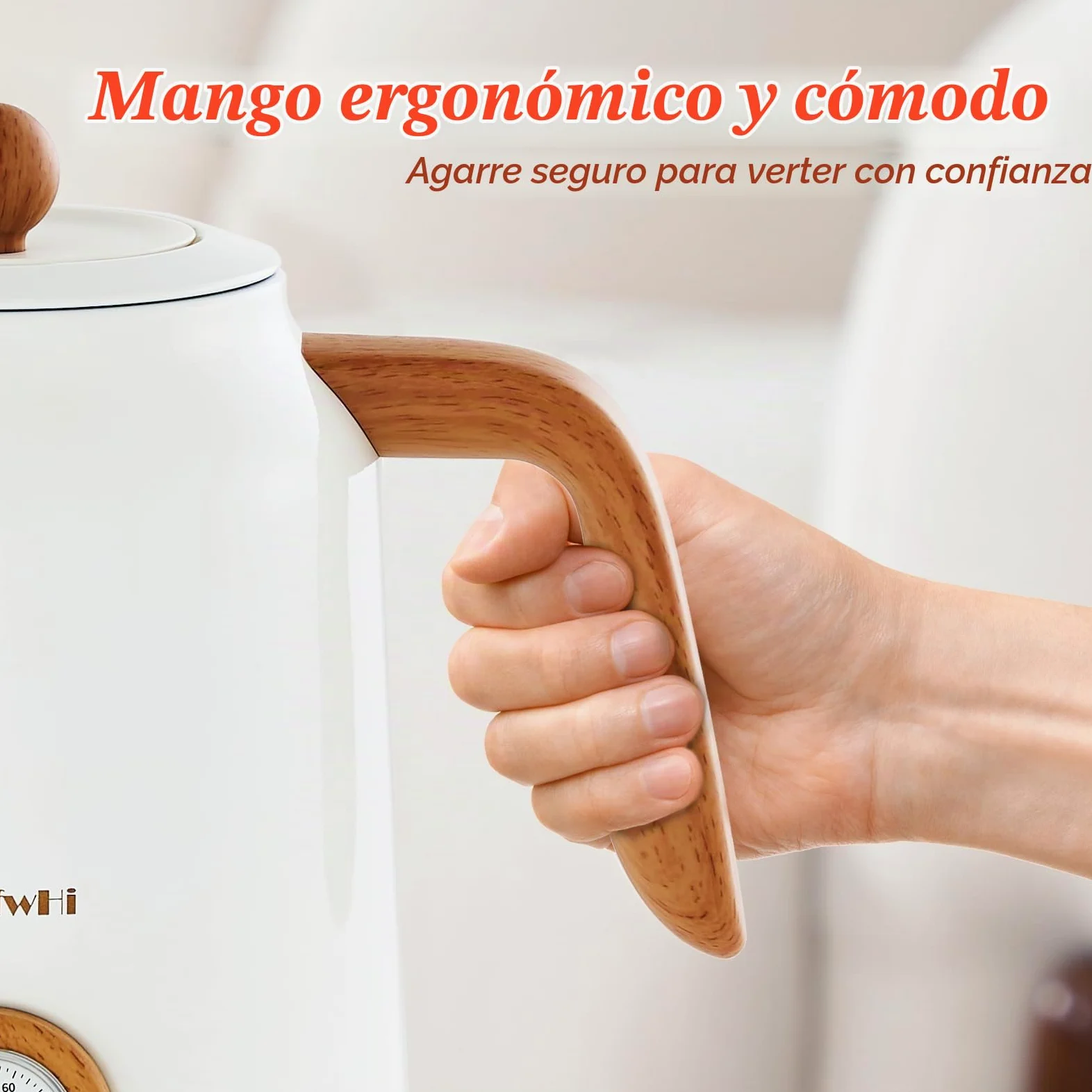 DmofwHi Hervidor agua Electrico en Acero Inoxidable 1,7 litros, Tetera Electrica Retro con Indicador de Temperatura y Termómetro, Perfecto para la Familia a la hora del Café y el Té, Blanco