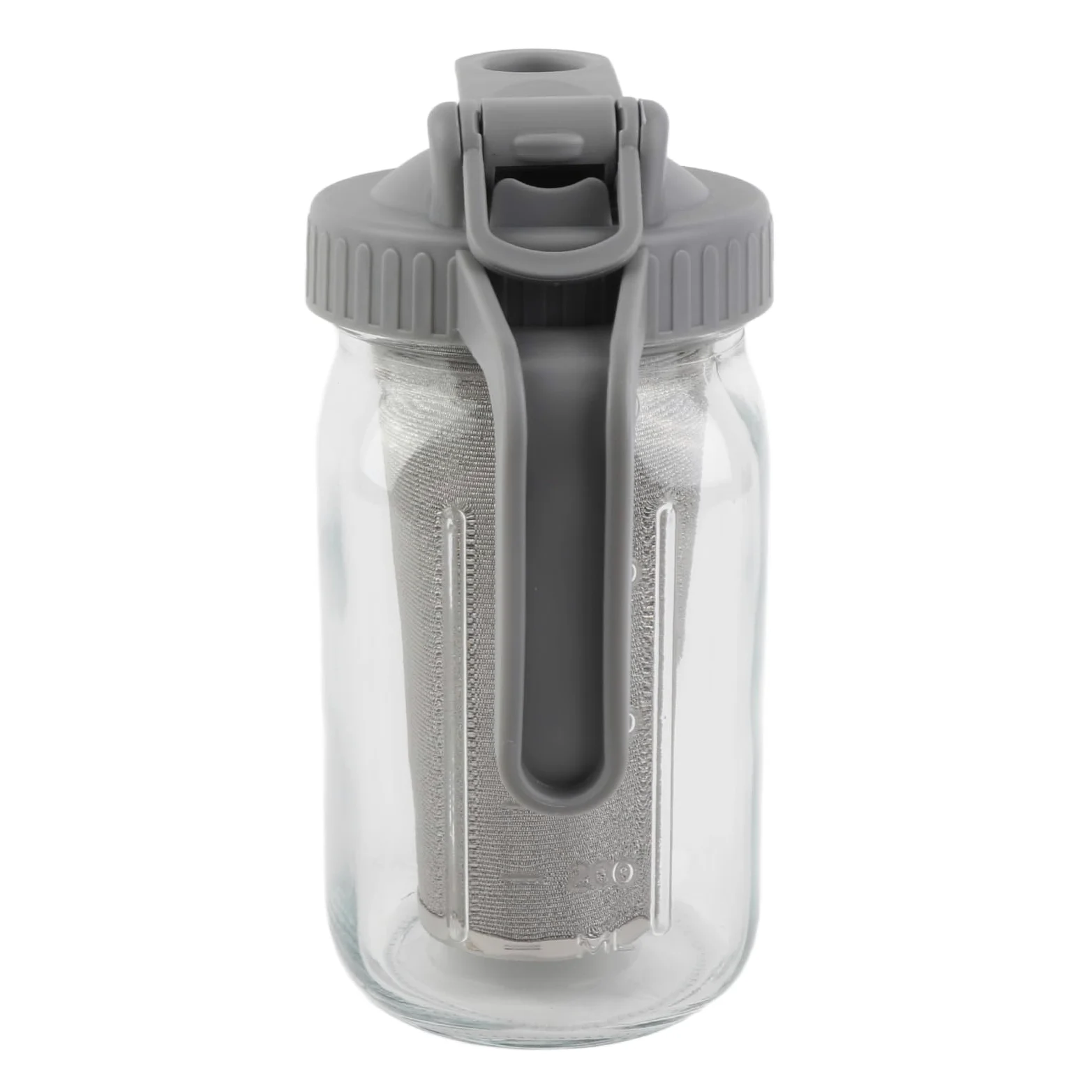 Jarra de cristal con tapa para conservas, 1 cuarto (32 o-z/1 l), jarra de agua a prueba de fugas con boca ancha y tapa de filtro, jarra de cerveza fría para agua, zumo, leche, té, café helado y