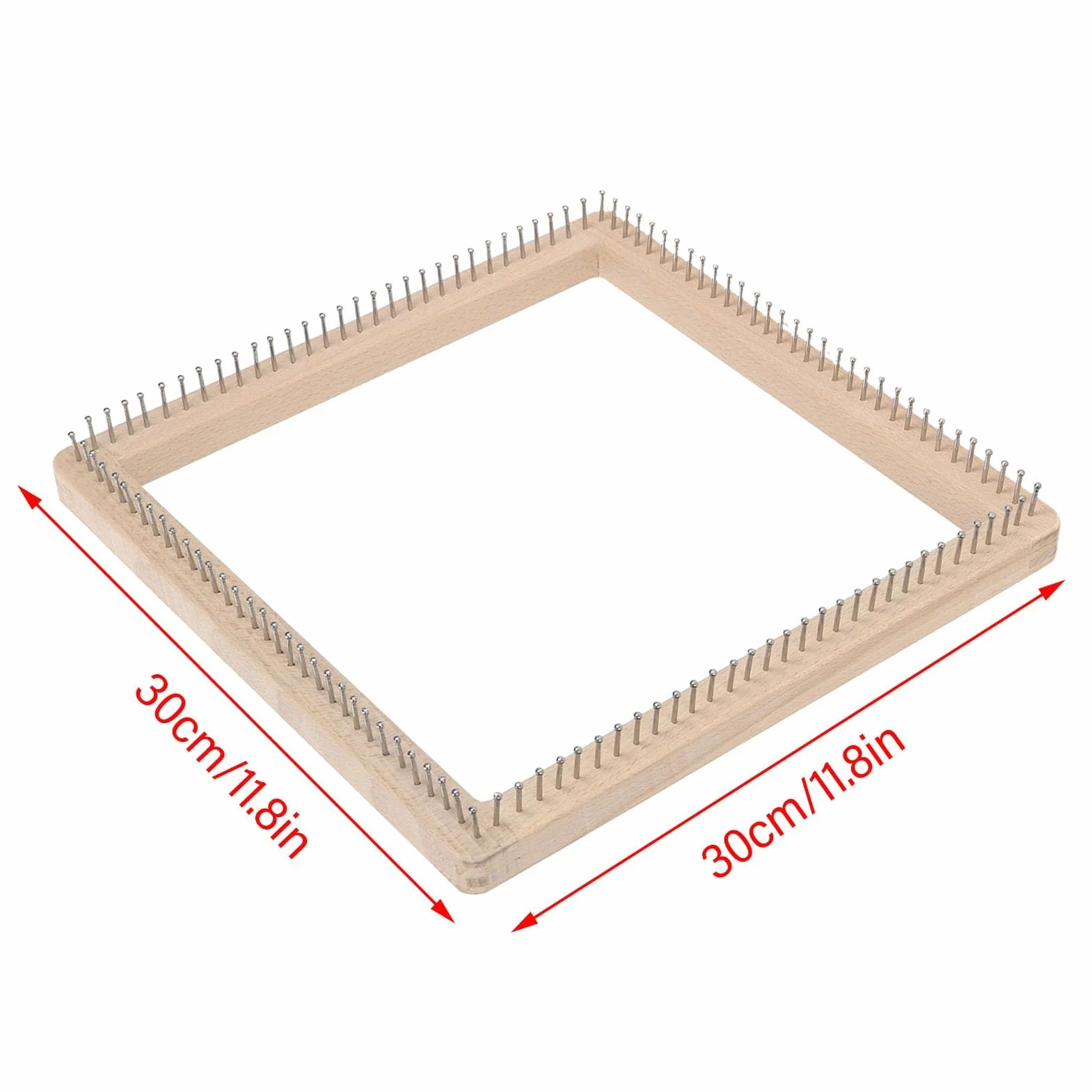 Telares De Tejido De Madera, 30x30CM Marco De Tablero De Tejido De Tejer A Mano De Bricolaje Profesional Para Tejer Chal De Bufanda De Sombrero Telar De Madera Molinillo De Tejers Para Niños Adultos
