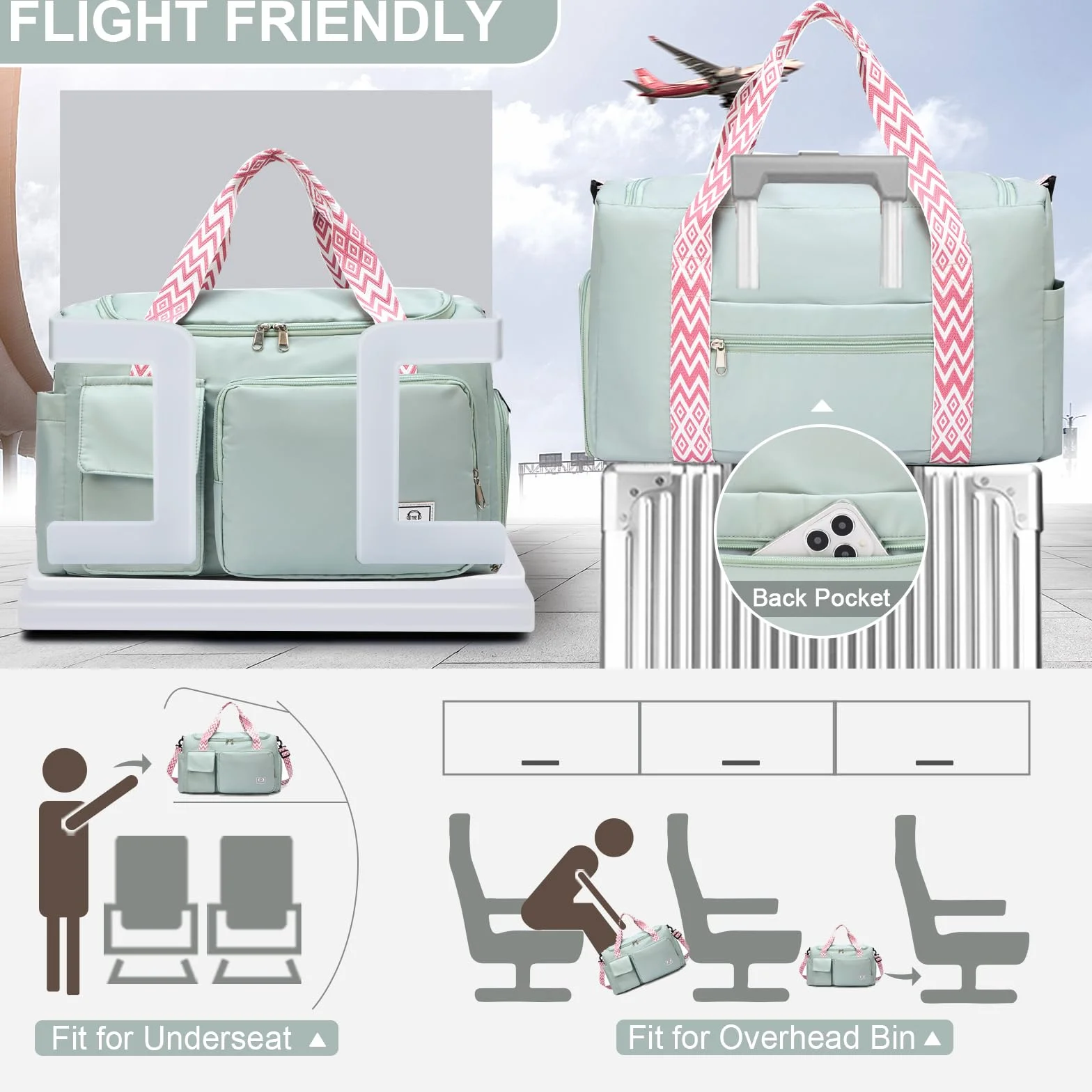 Bolsa de deporte mujer pequeña viaje compartimento zapatos S