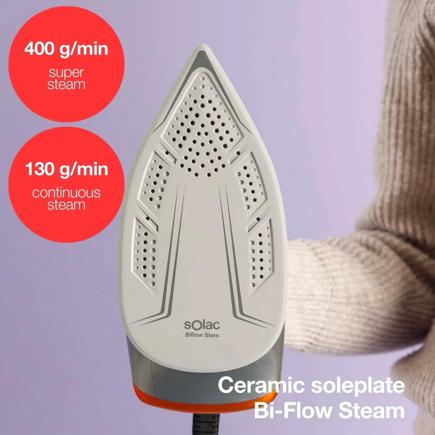 Solac - Centro de Planchado 3000W, 7 Bares, Golpe Vapor 400g, Antigoteo