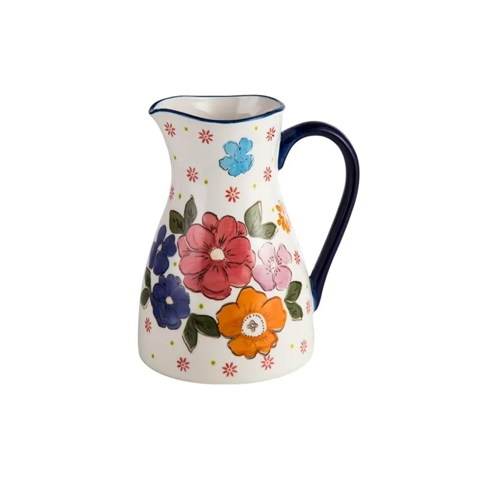 Jarra de agua Jarras de cerámica de 2000 ml con asa, hervidor de agua fría de gran capacidad, florero decorativo for el hogar for arreglos florales Olla de vidrio