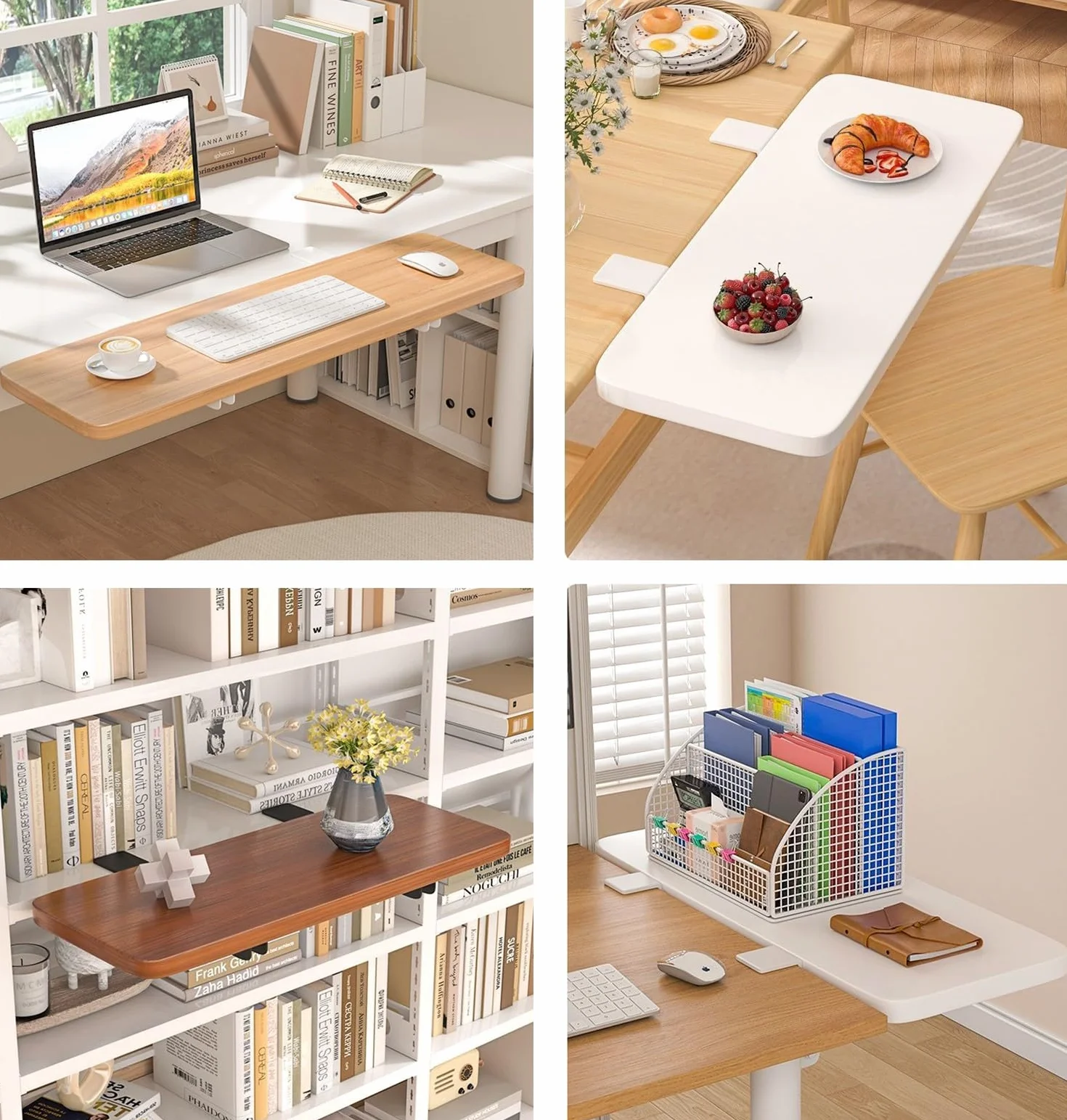 Ergonómica Bandeja Extensora De Escritorio Soporte, Extensión Teclado Ergonómica, No Es Necesario Perforar, Fácil Instalación, Plegable Para Hogar Tablero De Extensión De Escritorio B,90x25cm