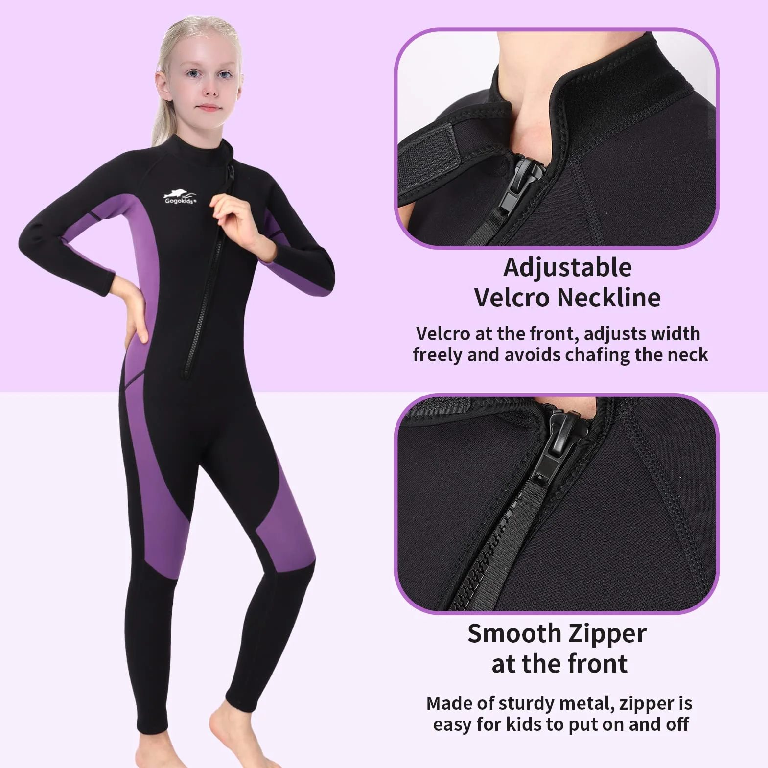 Traje de Neopreno para Niñas 2.5mm - Traje de Buceo de una Pieza Protección Solar
