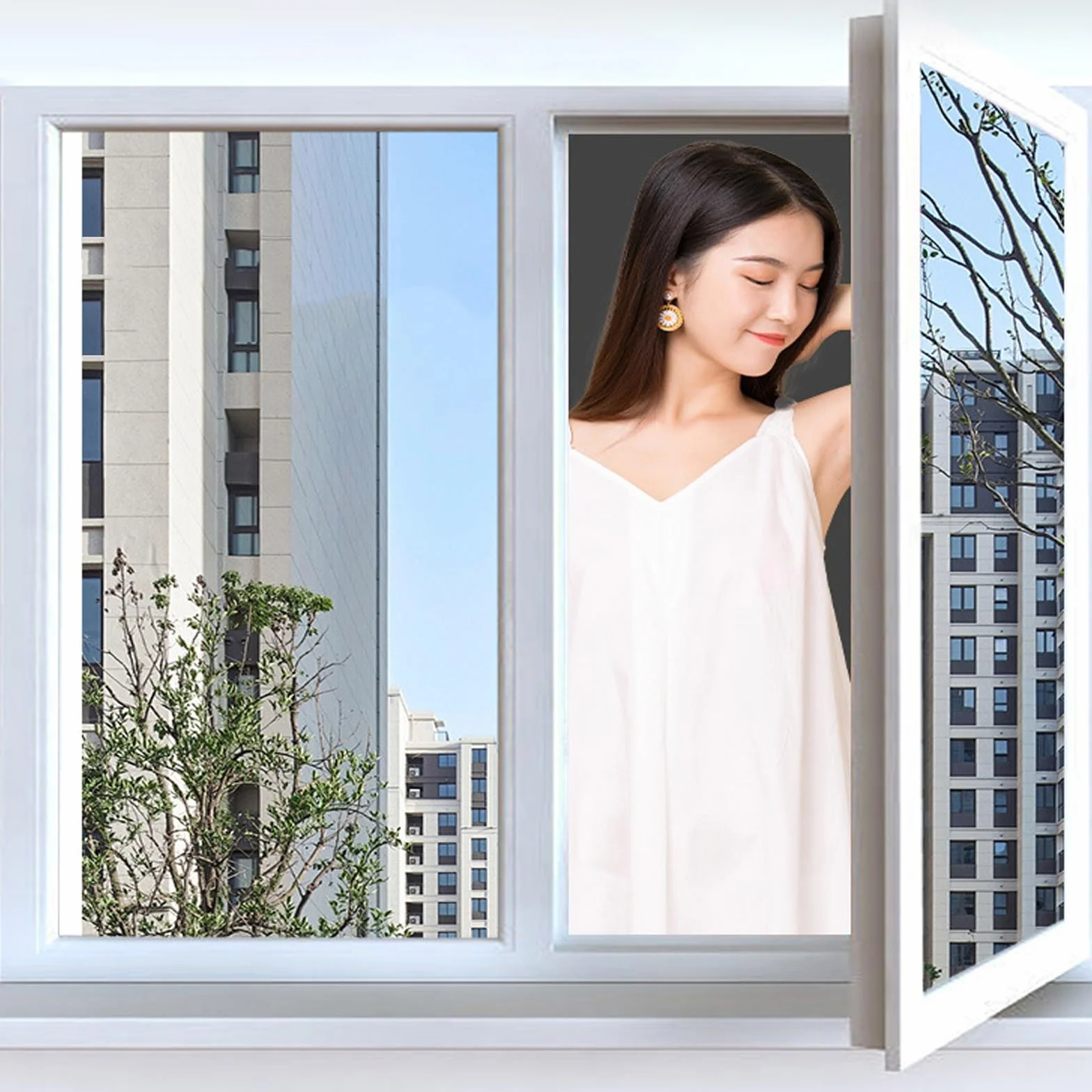 Vinilos para Ventanas 60 x 480 cm Cristal Unidireccional Protector de Privacidad Anti 99% UV y Anti 92% IR Película Opaca para Cristal para Hogar Oficina, Plata