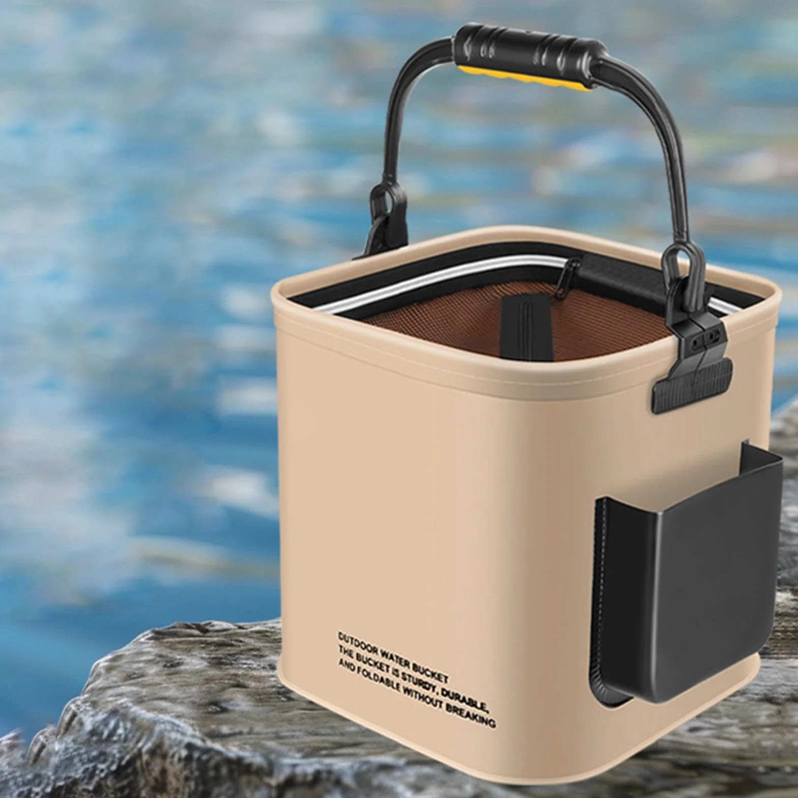 Cubo Portátil para Peces, Cubo de Pesca Plegable 8L/13L, Contenedor de Almacenamiento EVA