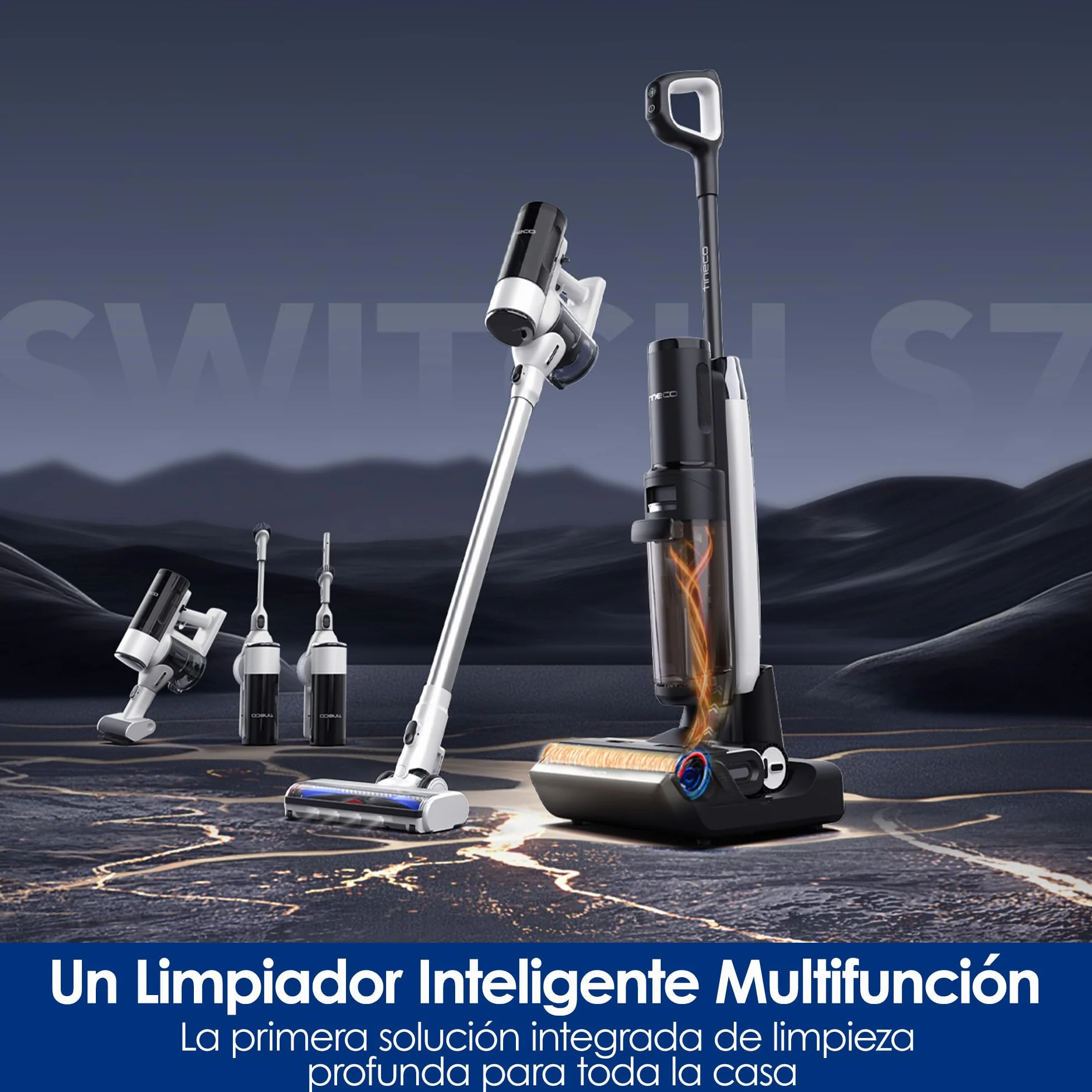 Tineco Floor One Switch S7 Limpiador Inteligente, Limpieza de Toda la Casa Autolimpieza Batería Más Duradera Cepillo ZeroTangle Limpieza de Doble Cara