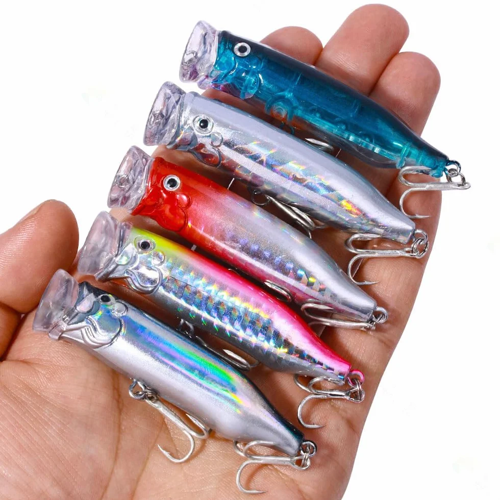 Señuelos de pesca de superficie 7,2 cm cebos flotantes para lucio lubina salmón perca azul