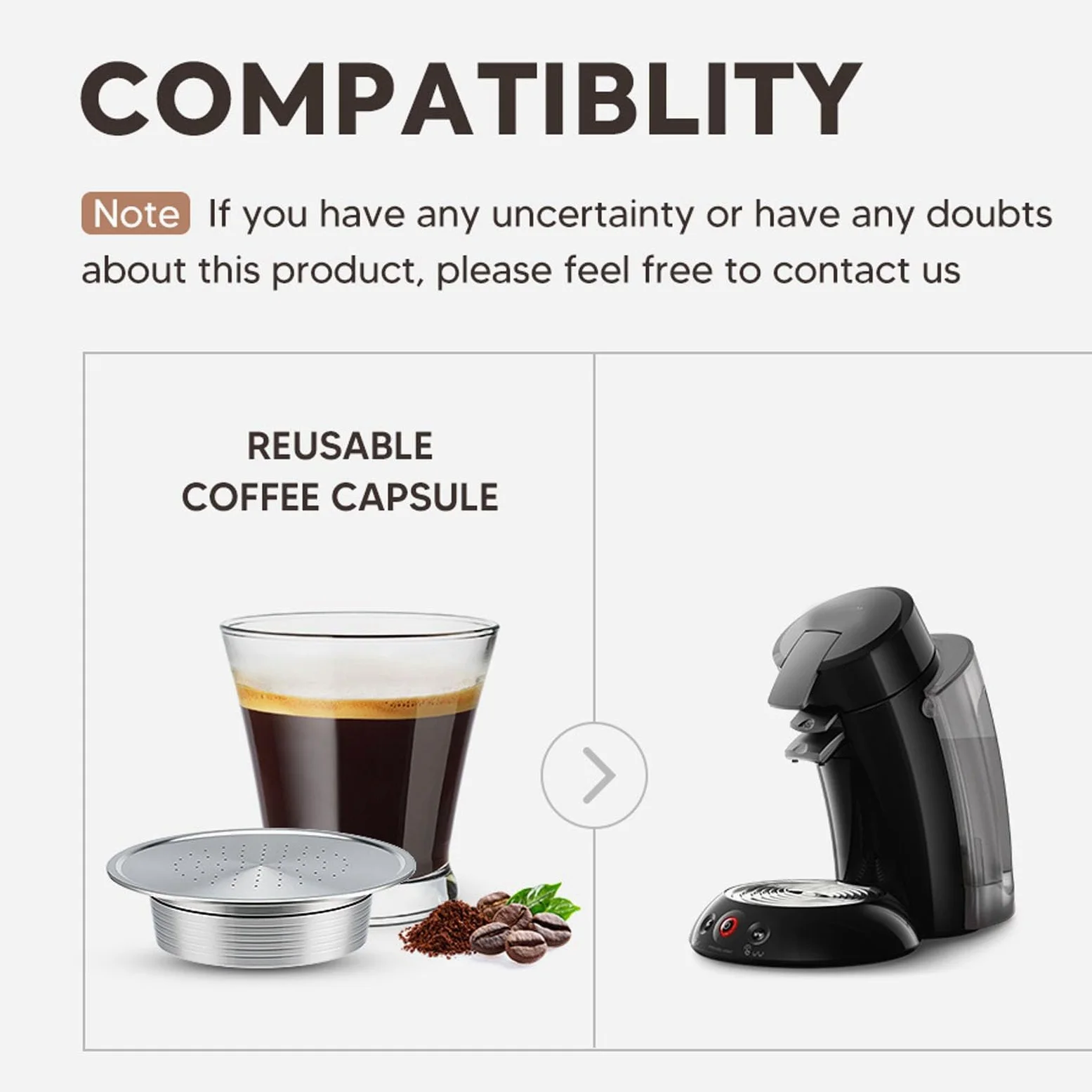 FLEXMAN Cápsula de Café Recargable, Cápsulas de Café Recargables de Acero Inoxidable para Preparar Espressos para HD7801, Cápsulas para Máquinas Café con Cepillo y Cuchara