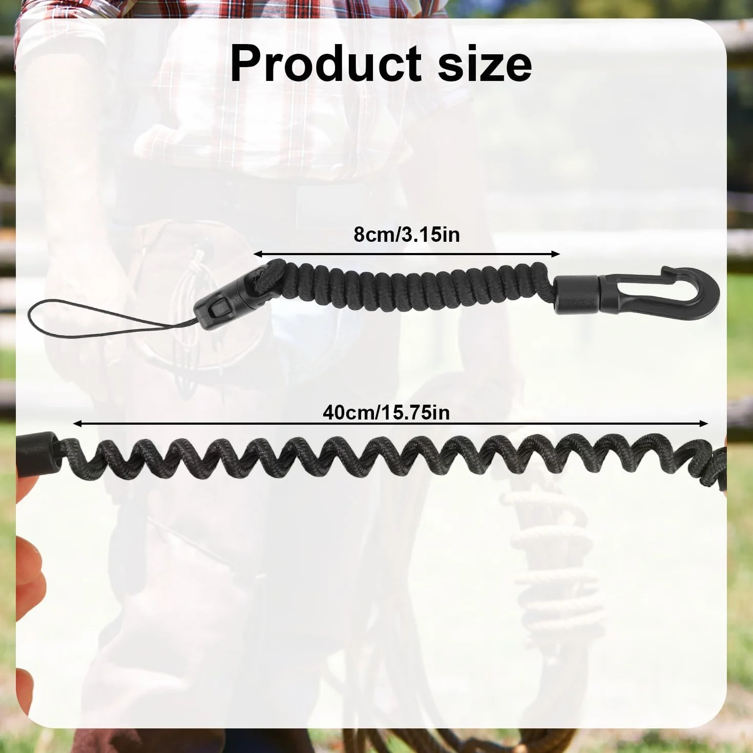 Lyreh Cordón en Espiral para Telémetro, 8-40cm Poliéster Retráctil Elástico para Caza Pesca Montañismo