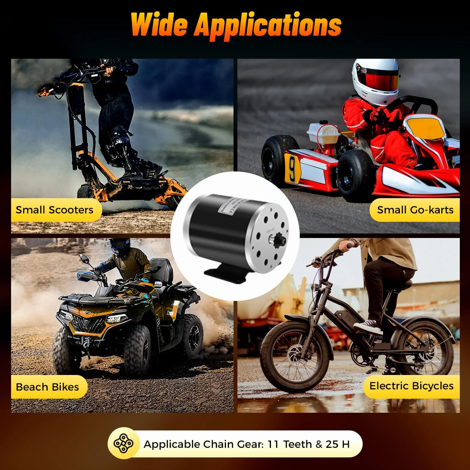 E-Scooter Motor Eléctrico 36V 800W 2750 U/min 29,2A para Go-Karts