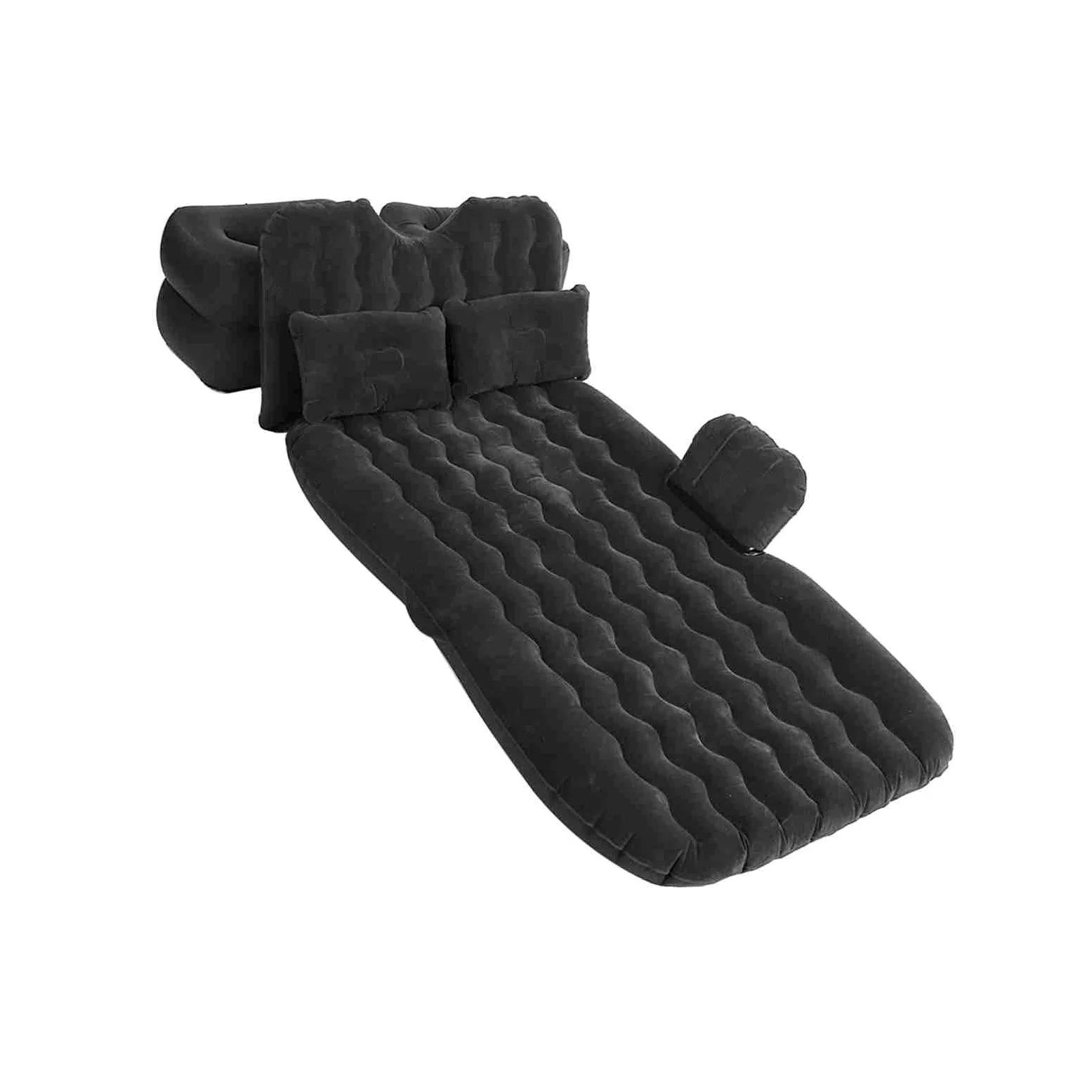 Fdit Colchón de Cama Inflable Soporte Fuerte Almohada Cómoda Adecuada para Acampar en Bote de Flotación, PVC Suave (Black)
