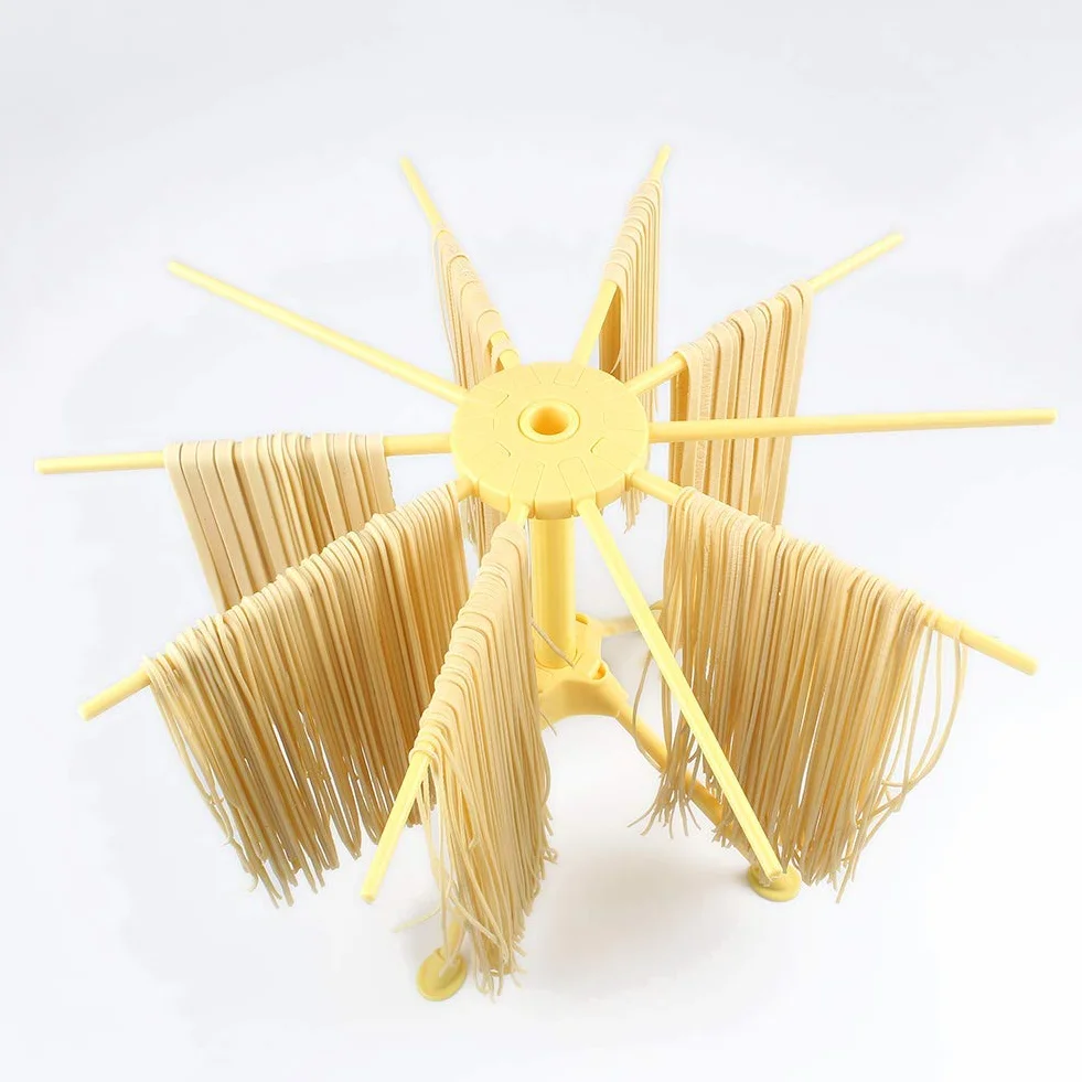 Estante de secado de pasta plegable - Estante de secado de pasta con secador de fideos domésticos de 10 bar - Compacto Fácil de almacenar Instalación rápida (Amarillo)