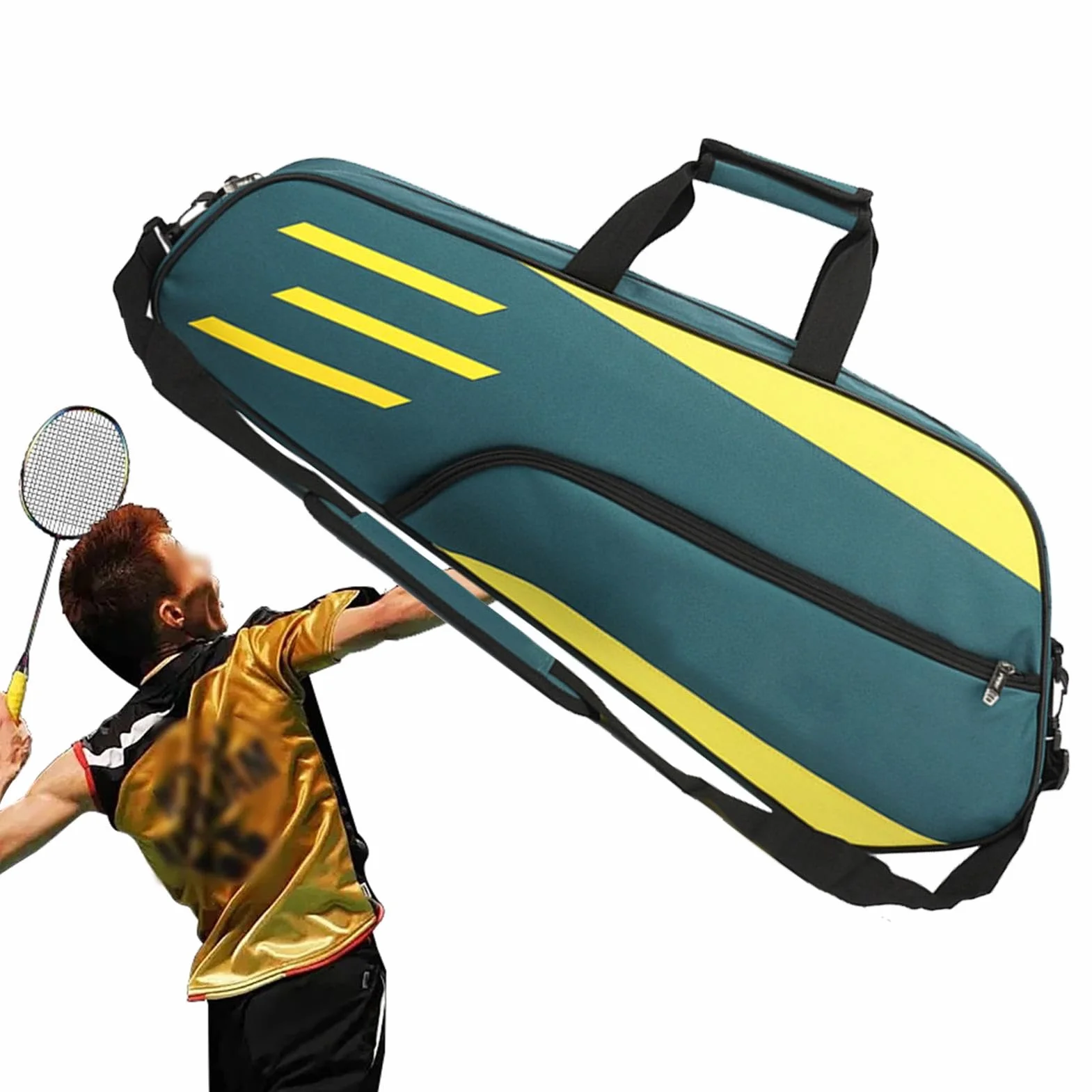 Bolsa de Tenis para 3 Raquetas Impermeable Bandolera Hombres Mujeres