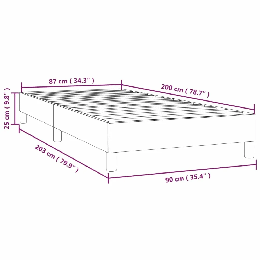 vidaXL Estructura de Cama con Somier, Somier Individual de Listones, Base de Cama Tapizada, Mueble para Dormitorio Hogar, Tela Marrón 90x200 cm