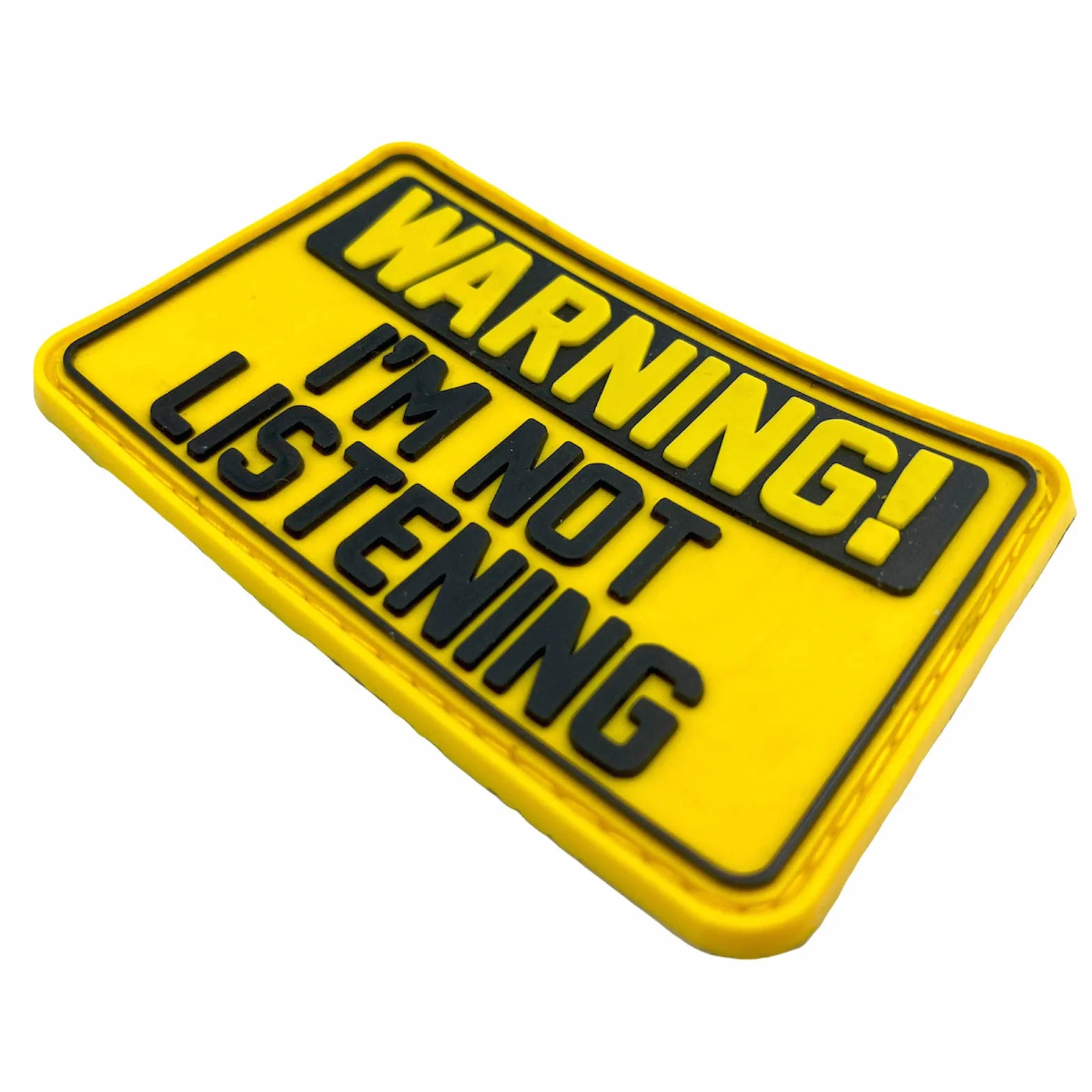 Parche táctico de PVC para airsoft, paintball, cosplay "Warning I'm Not Listening"