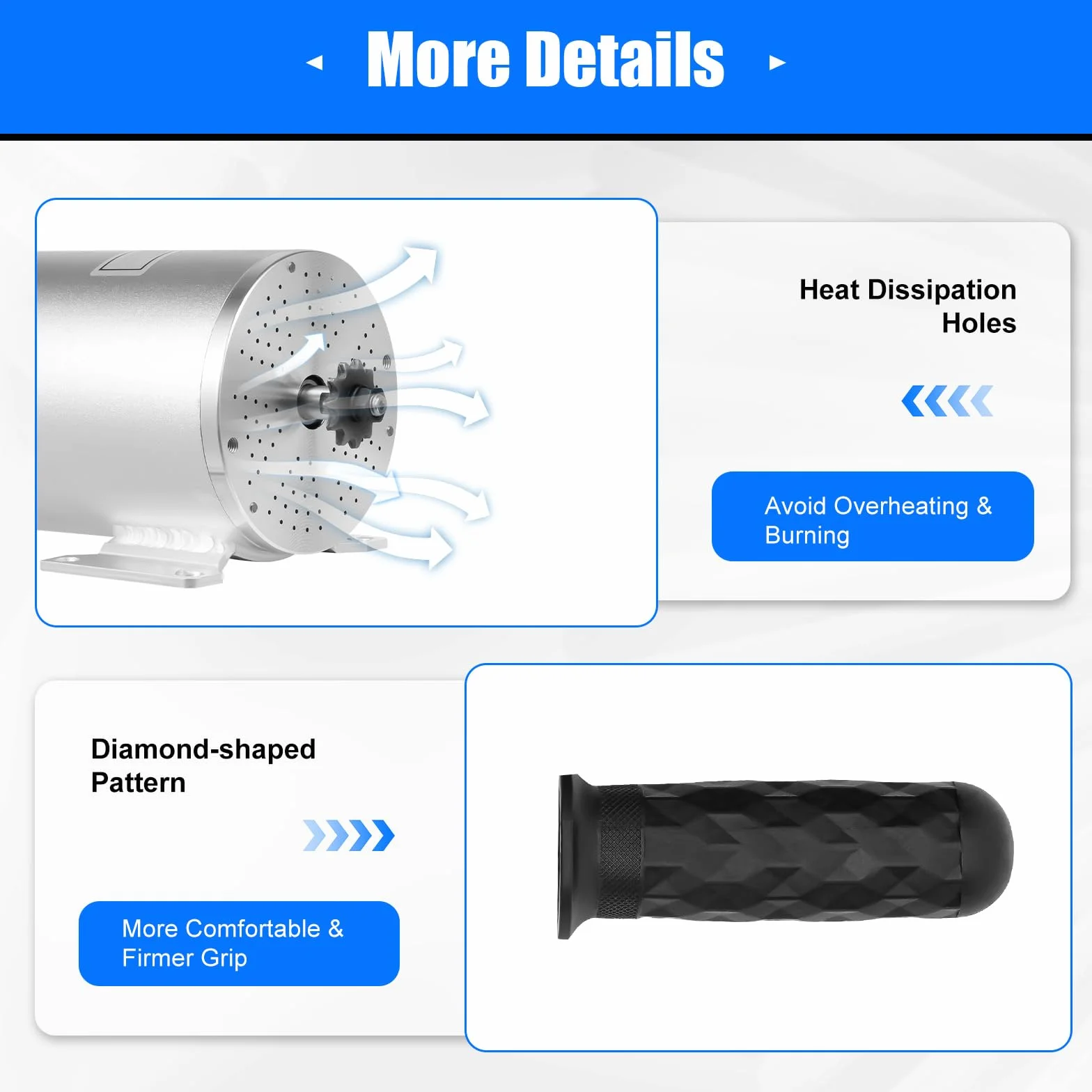 Kit de motor DC sin escobillas 48-72V 3000W 4900 RPM IP33 para E-Bike, bicicleta