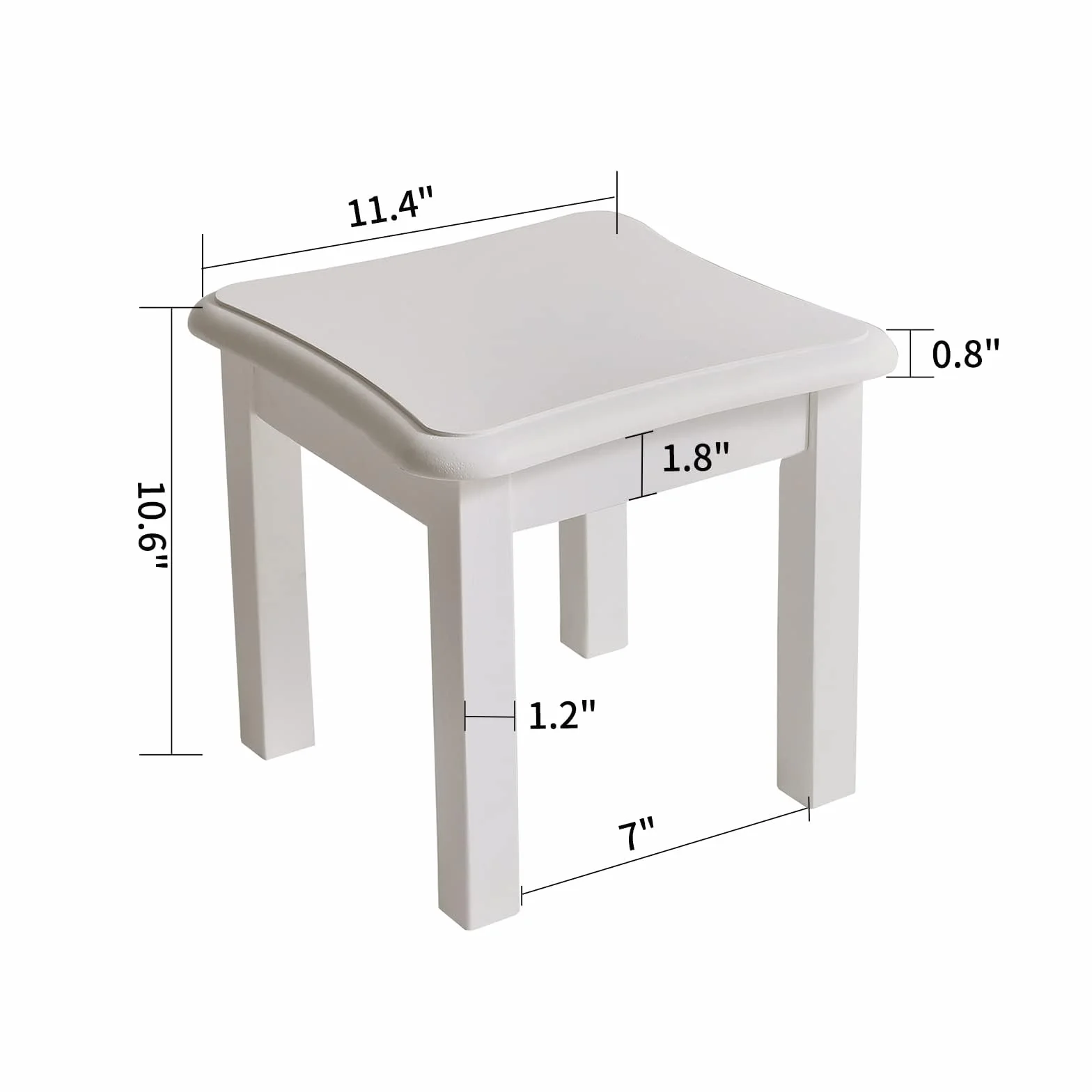 Reposapiés de Madera Pequeño Taburete Banco Blanco