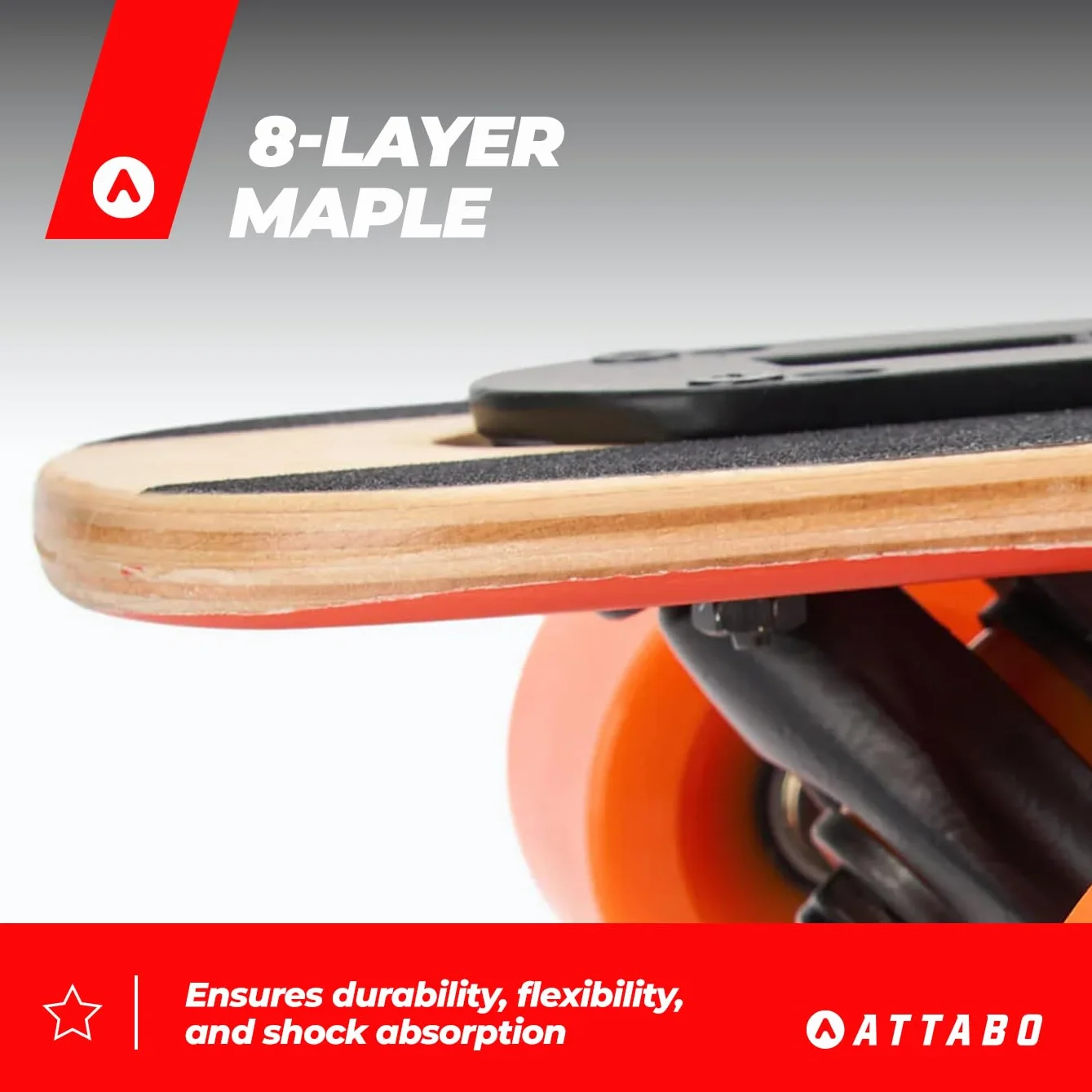 ATTABO Flowrider Longboard Skateboard 38" Arce ABEC-7 Cruiser Negro 100kg