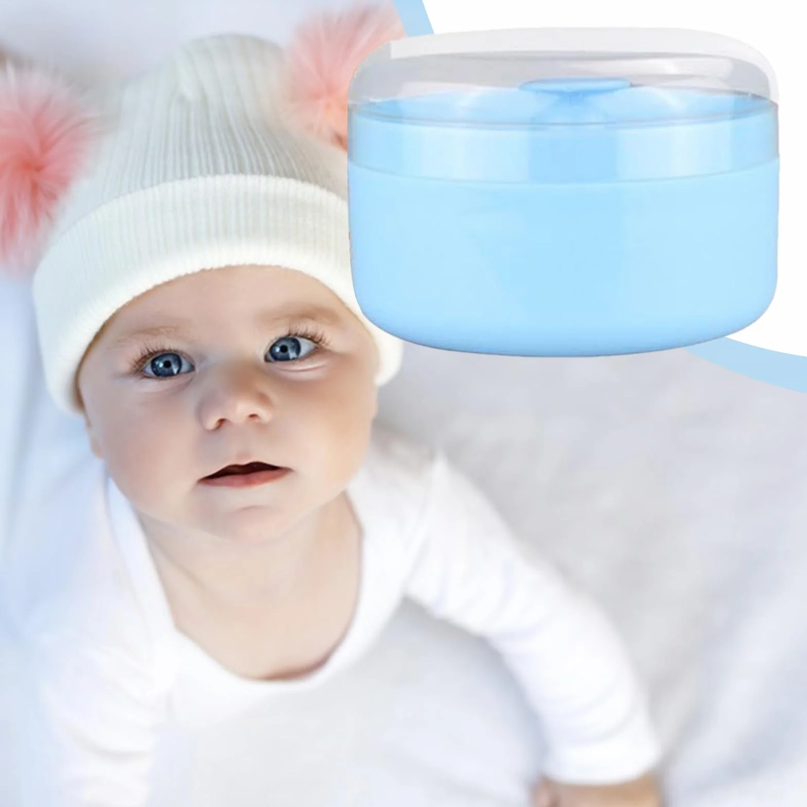 Envase Para Polvos de Talco Con Aplicador - Caja De Polvo Suelto Para Espolvorear,Soporte Para Padres Recién Nacidos Cuidadores Enfermeras Guardería Baño