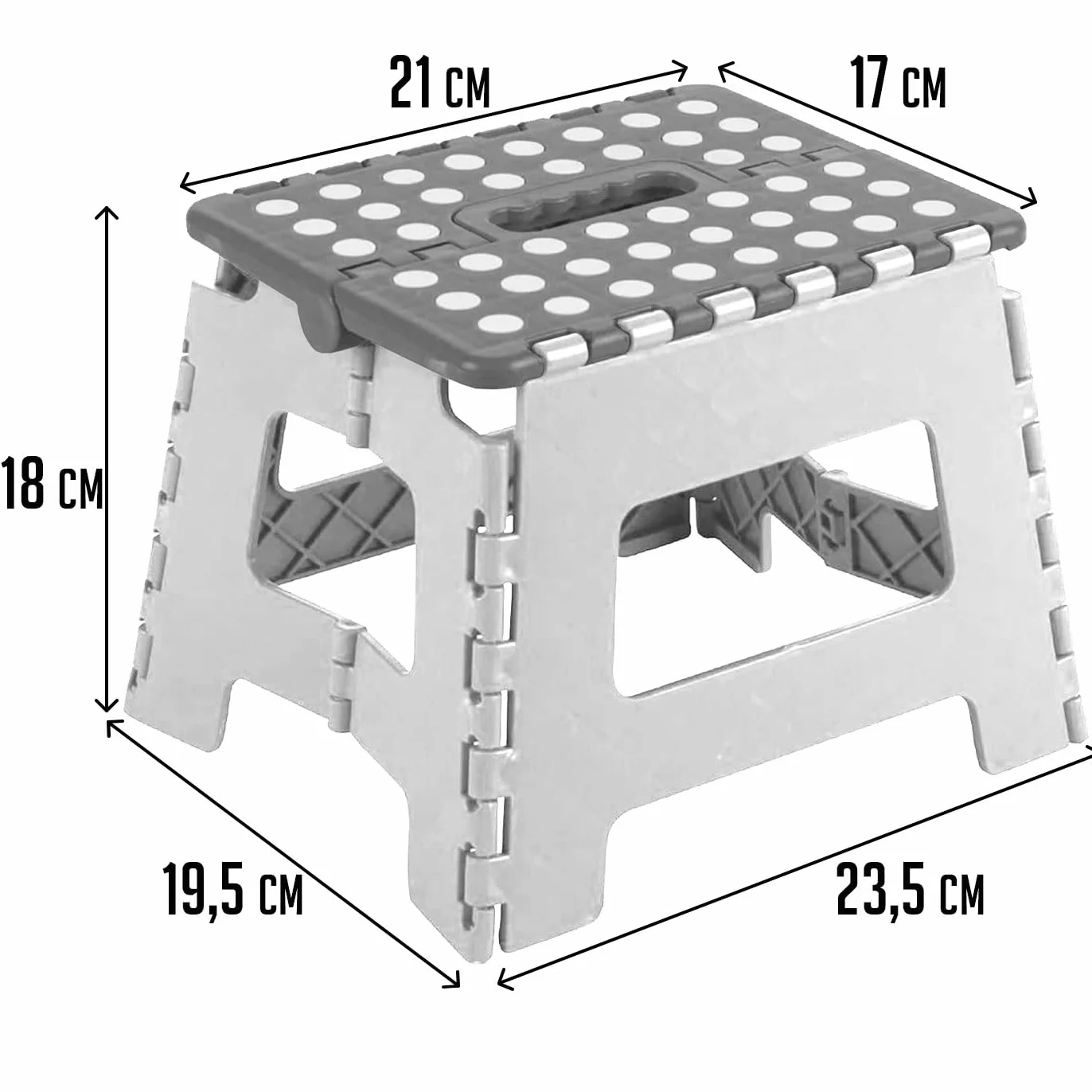 Acan Tradineur - Taburete de PVC Infantil Plegable, banqueta, Asiento Multiusos de plástico Resistente, niños, Escuela, guardería, hogar, 18 x 21 x 17 cm, Color Aleatorio
