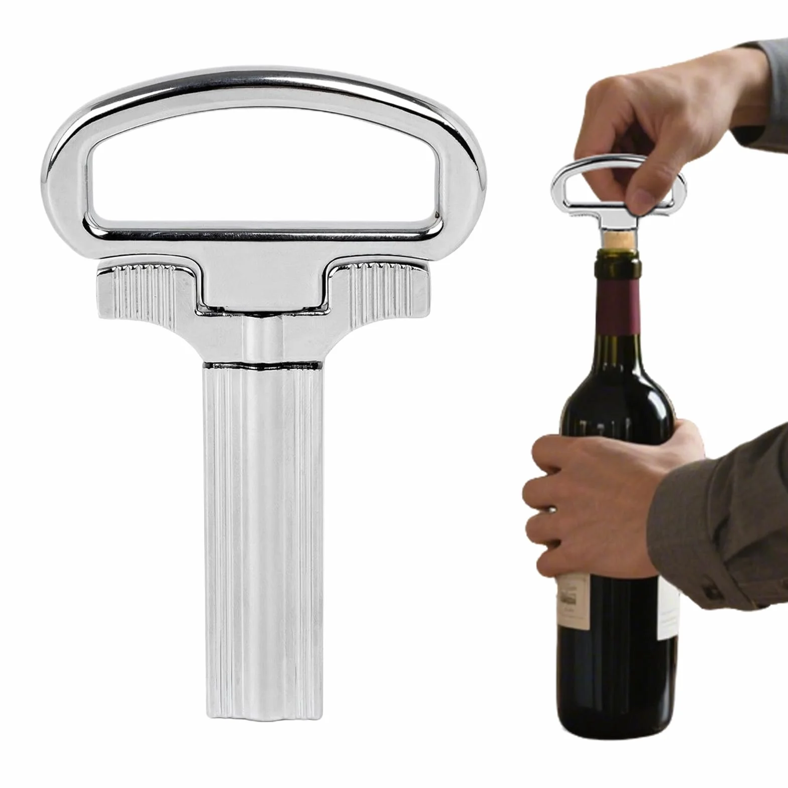 Sacacorchos De Doble Uña | Herramienta Manual para Extracción de Corchos | Sacacorchos Portátil Para Profesionales Hogar Exteriores Acampada Picnic Viaje Celebración