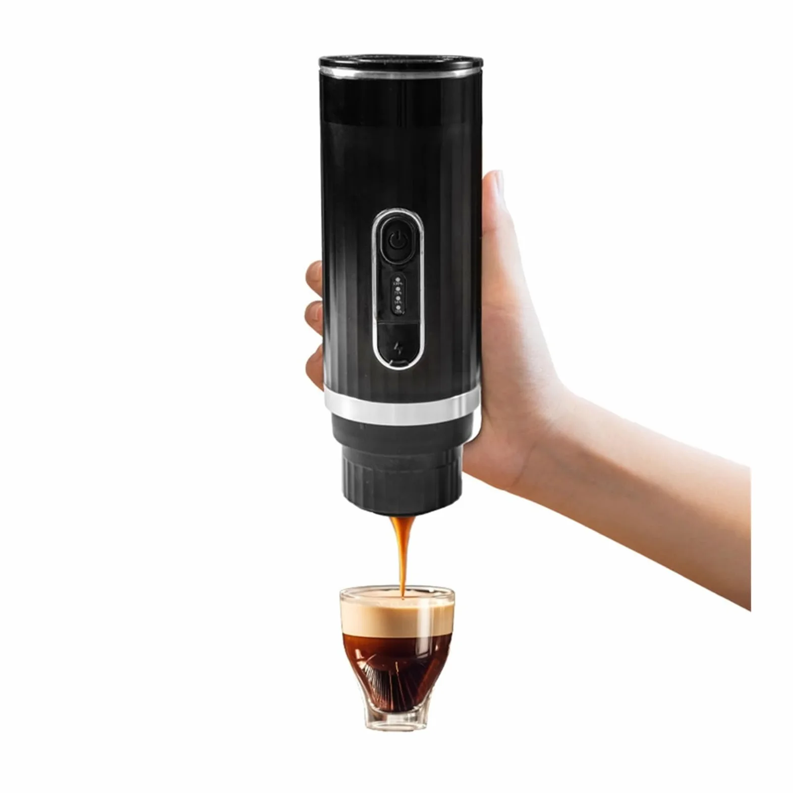 EDEDE Cafetera Portatil, Cafetera portátil con calefacción inalámbrica, Compatible con cápsulas y café molido, 3 en 1, for Viajes de Acampada para Viajes Camp