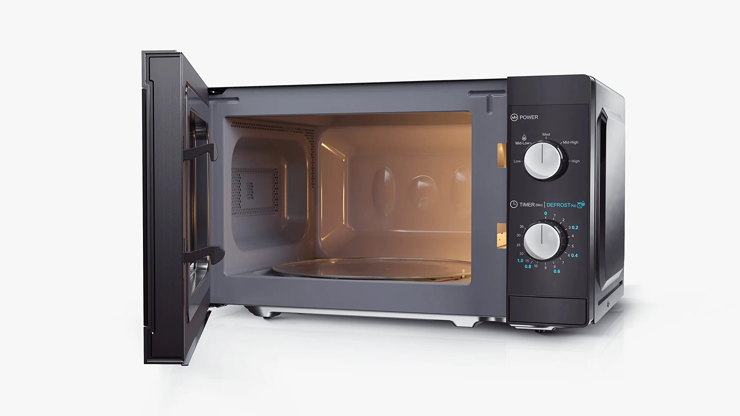 Sharp YC-MS01ES microondas 20 L con Función de descongelado, Control mecánico, y 800 W de potencia | 800 W, 5 niveles de potencia, giratorio, plato giratorio