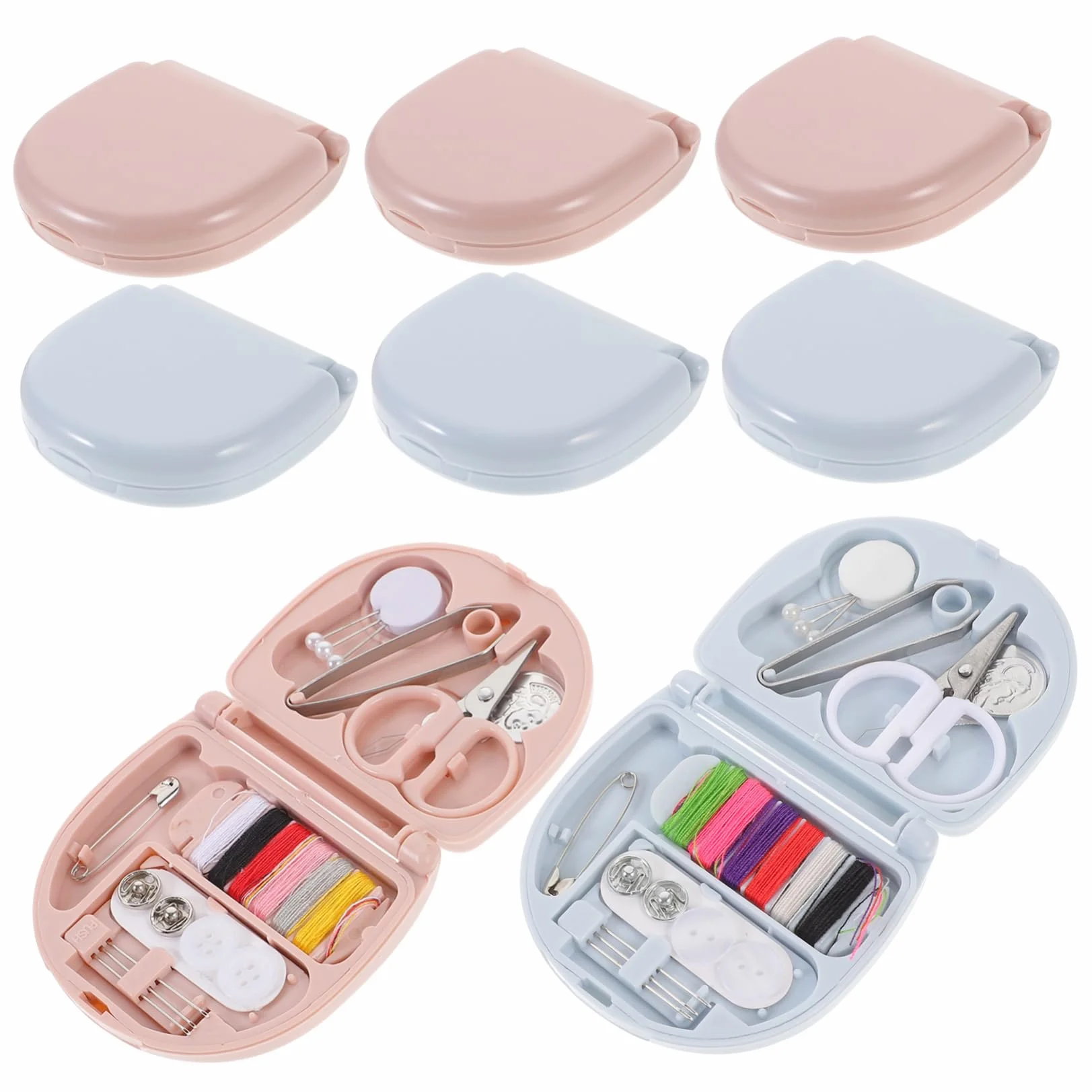 8 Juegos Kit de Costura Portátil para Hogar Herramienta de Práctica Colores Pastel Incluye y Accesorios Esenciales para y Emergencias