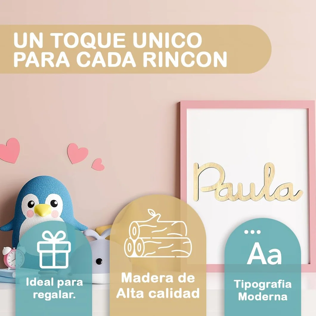 Nombre Madera Personalizado 25/35/45 cm Letras Decorativas Para Eventos Habitación Infantil Bautizo Baby Shower