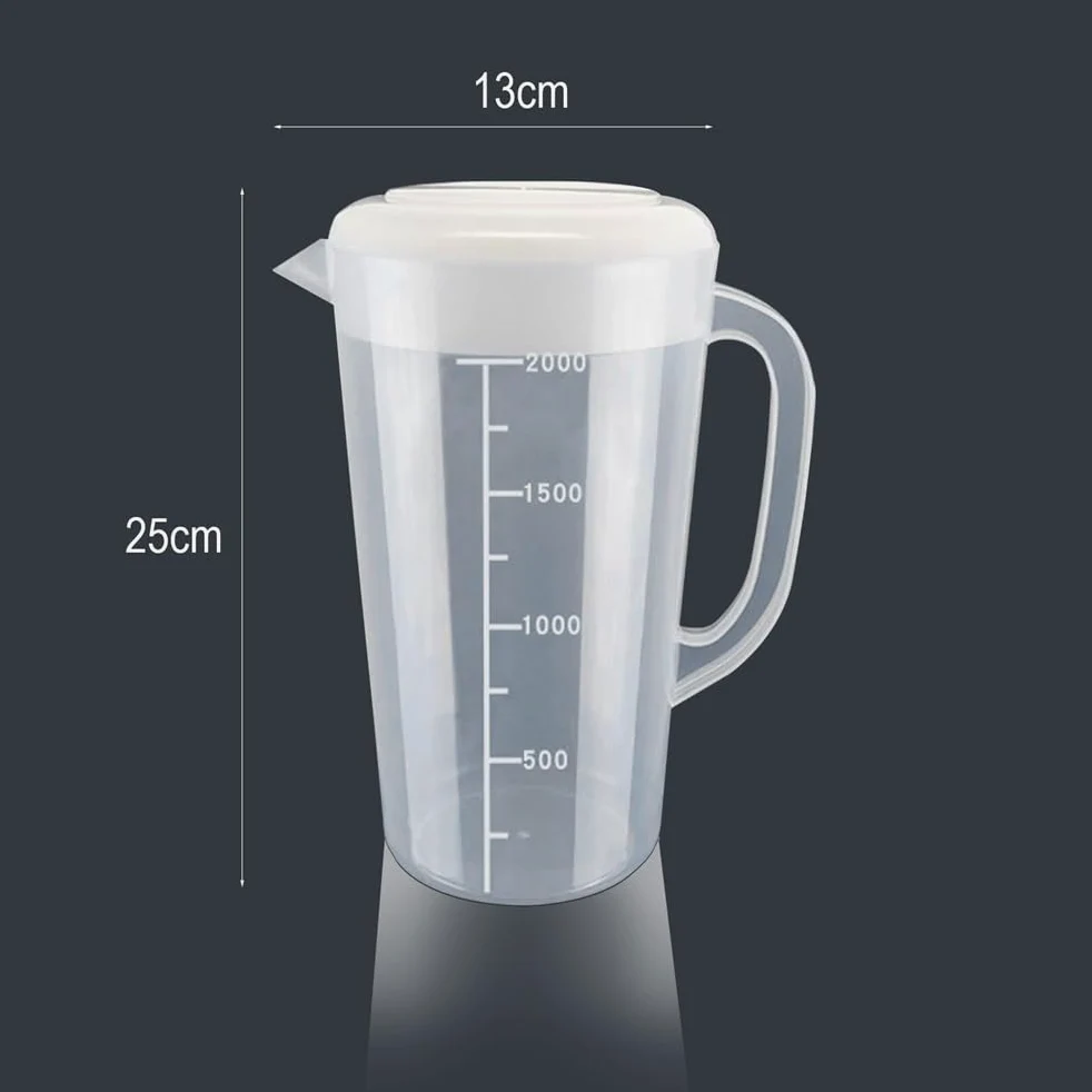 Jarra Agua Hervidor de Agua fría de Gran Capacidad de 2000 ml, Jarra de Agua Transparente de plástico Simple for el hogar, Jarra for Bebidas, Jugo, Leche y Bebidas Jarra de Agua